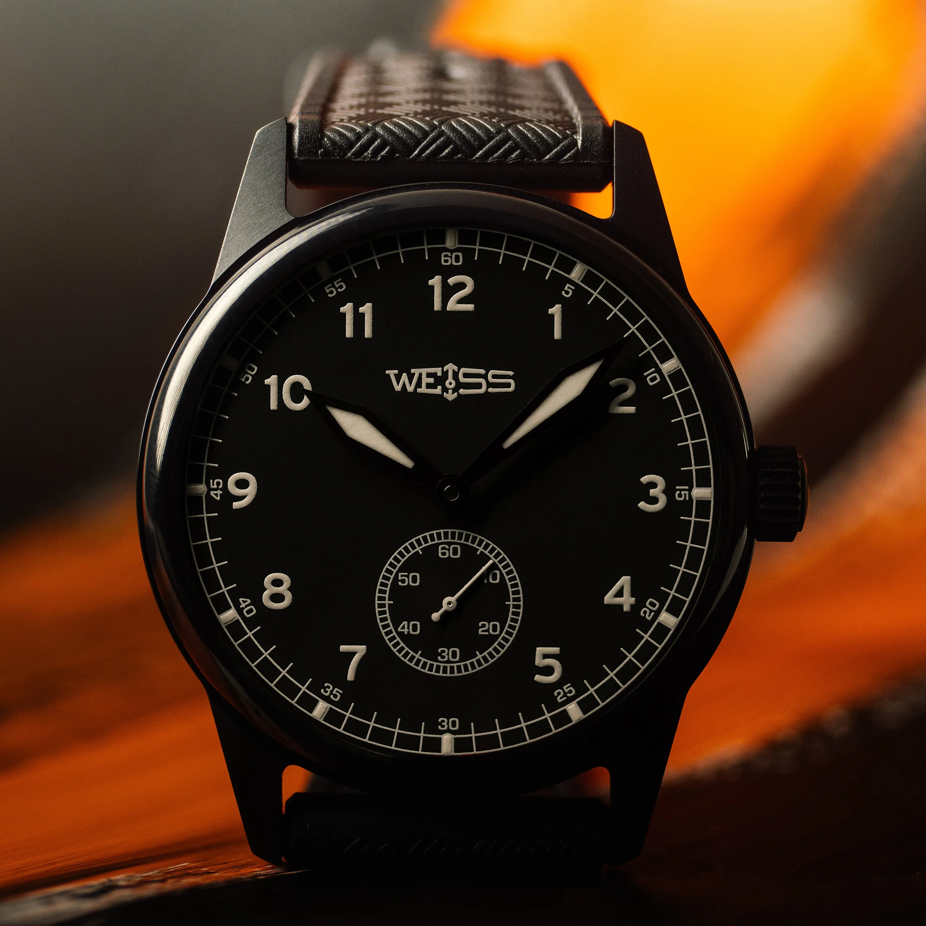 *Limited Edition* Titanium Black DLC 38mm Standard Issue Field Watch: Black Dial sold by Weiss Watch Company