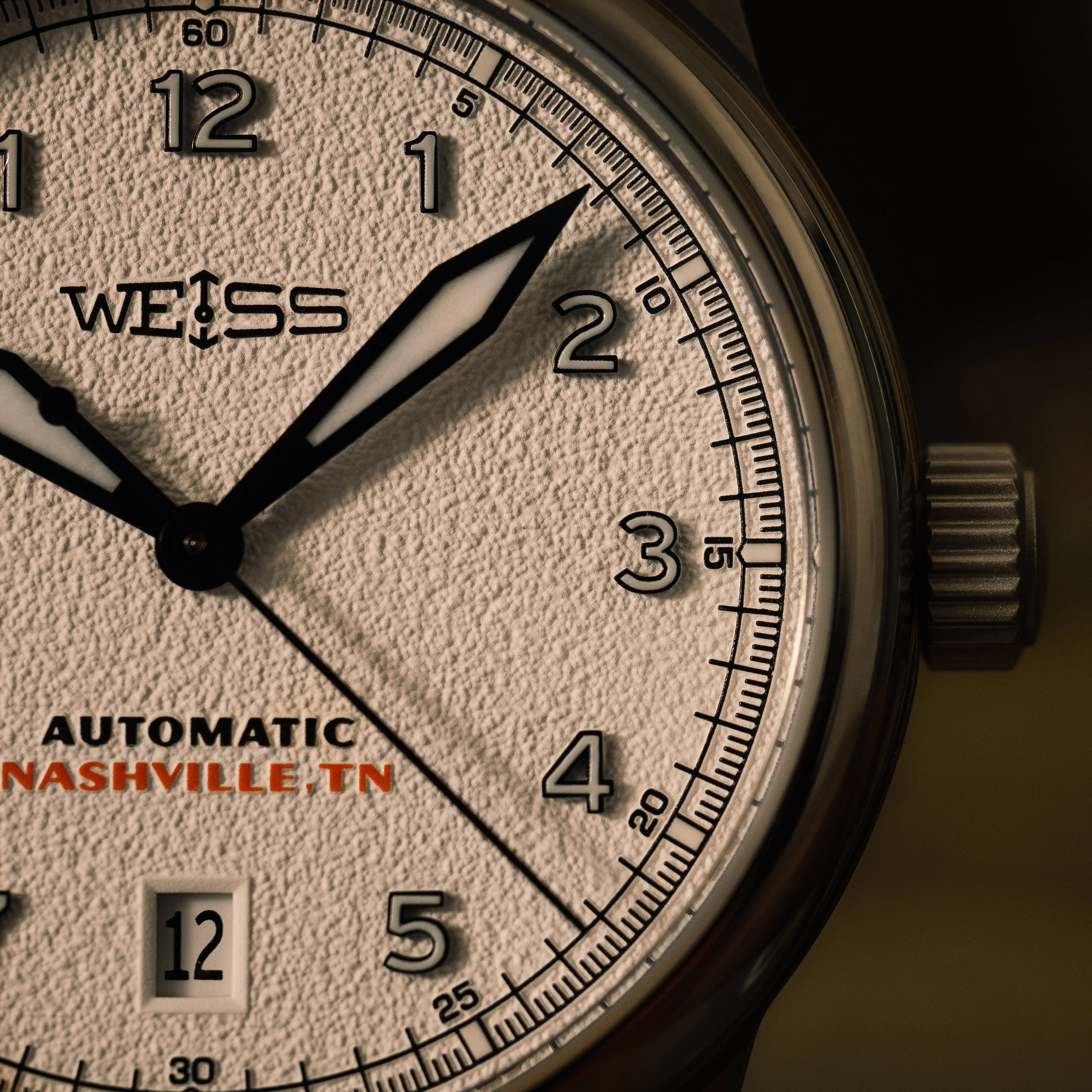 *Limited Edition* Titanium 38mm Automatic Standard Issue Field Watch with Date: Textured White Dial sold by Weiss Watch Company product image thumbnail 4