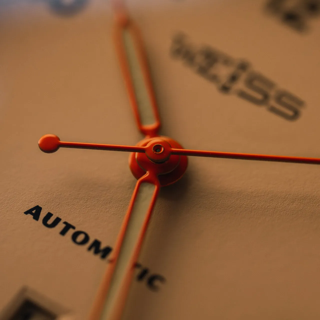 *Limited Edition* 42mm Automatic Standard Issue Field Watch with Date: Signal Orange Hands sold by Weiss Watch Company product image thumbnail 4