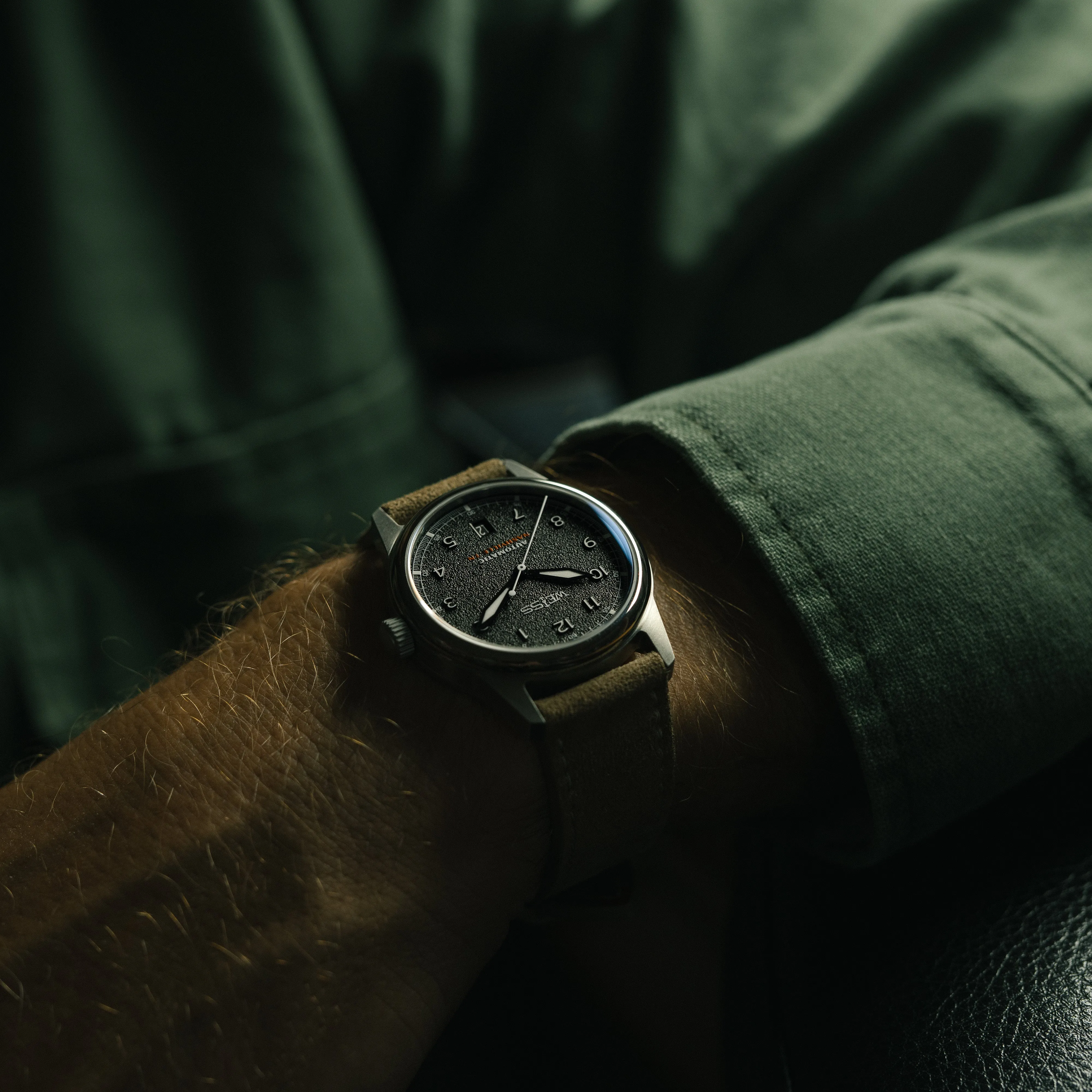 *Limited Edition* Titanium 38mm Automatic Standard Issue Field Watch with Date: Textured Black Dial sold by Weiss Watch Company product image thumbnail 4