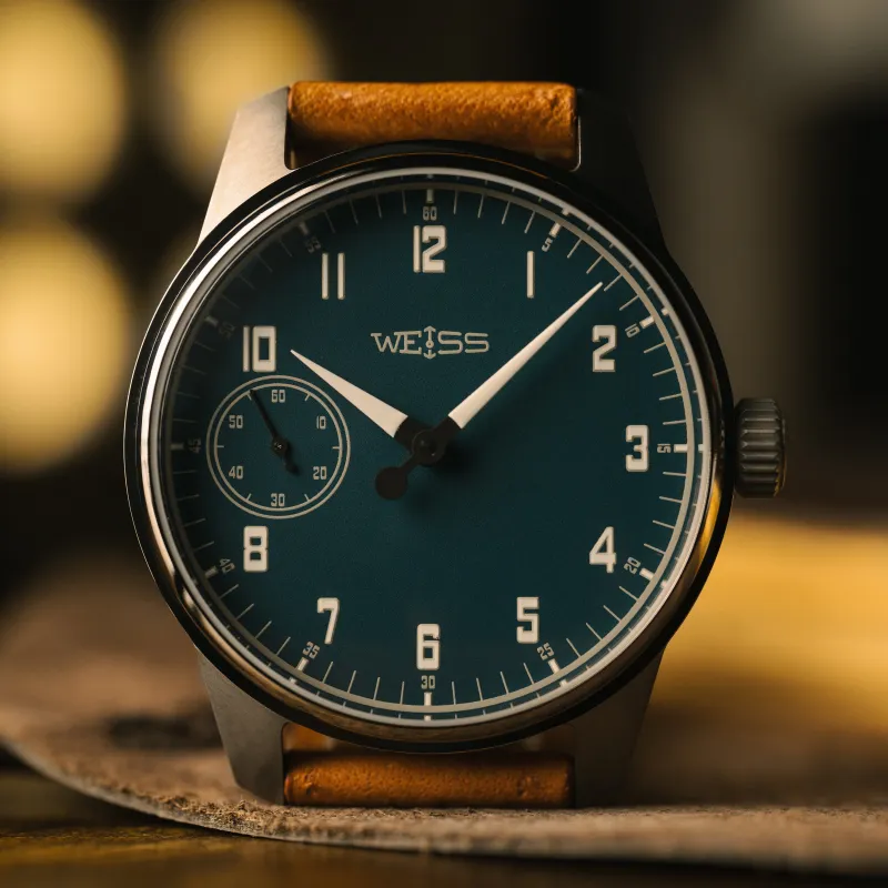 *Limited Edition* Titanium Gauge Series 42mm Standard Issue Field Watch: Arles Blue sold by Weiss Watch Company
