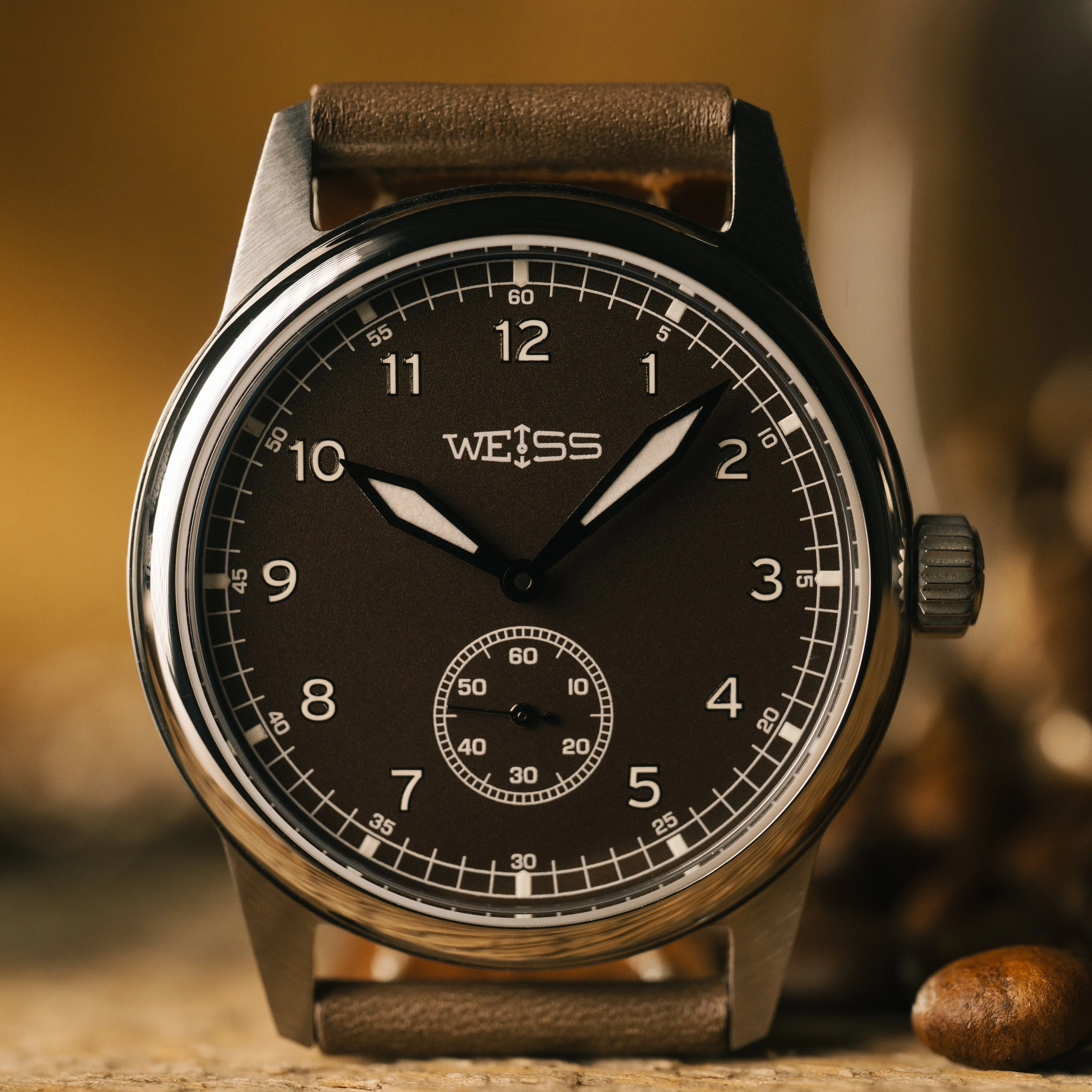 *Limited Edition* 38mm Standard Issue Field Watch: Espresso Dial sold by Weiss Watch Company