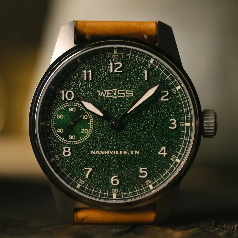 *Limited Edition* Titanium 42mm Standard Issue Field Watch: Textured British Racing Green sold by Weiss Watch Company