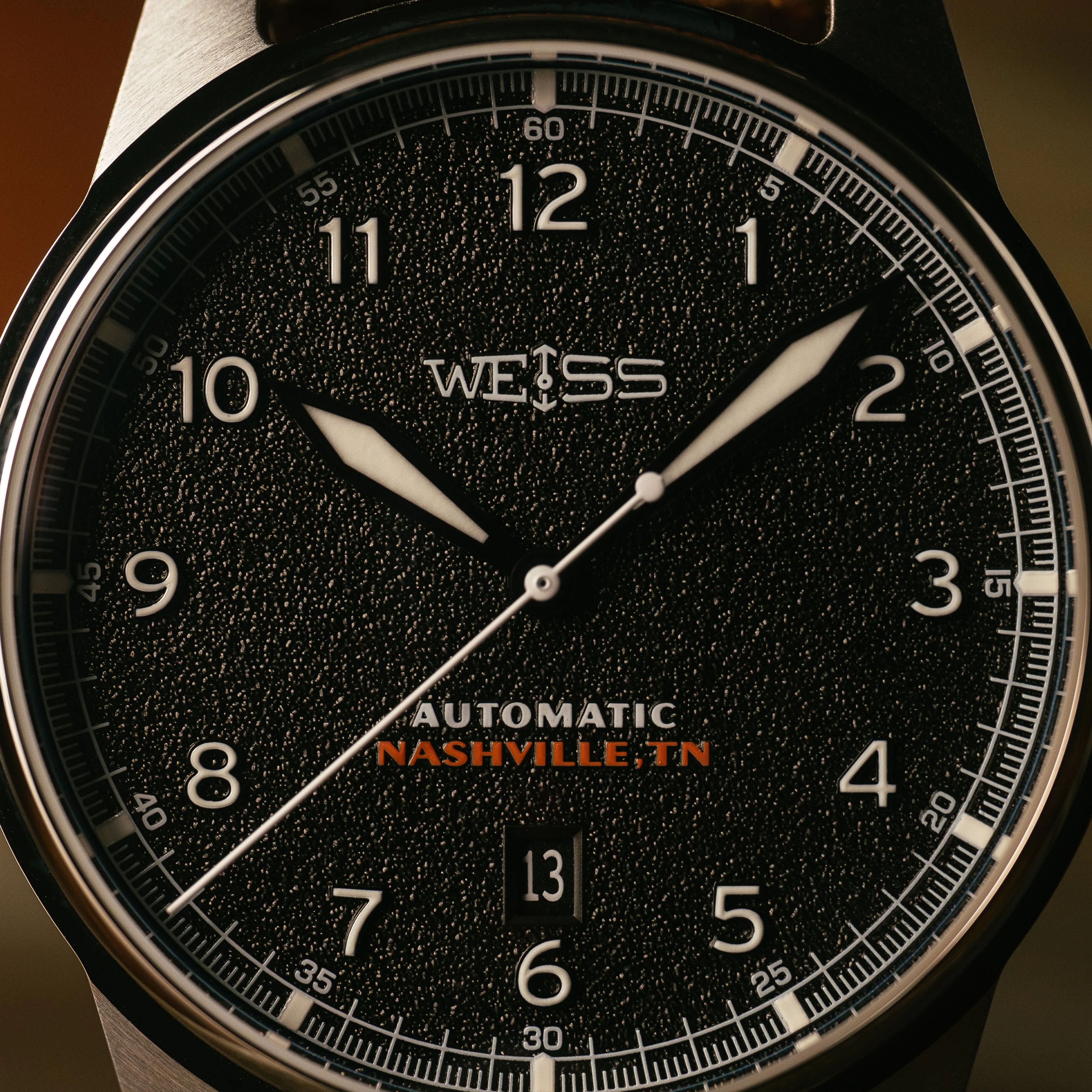 *Limited Edition* 42mm Automatic Standard Issue Field Watch with Date: Textured Black Dial sold by Weiss Watch Company product image thumbnail 4
