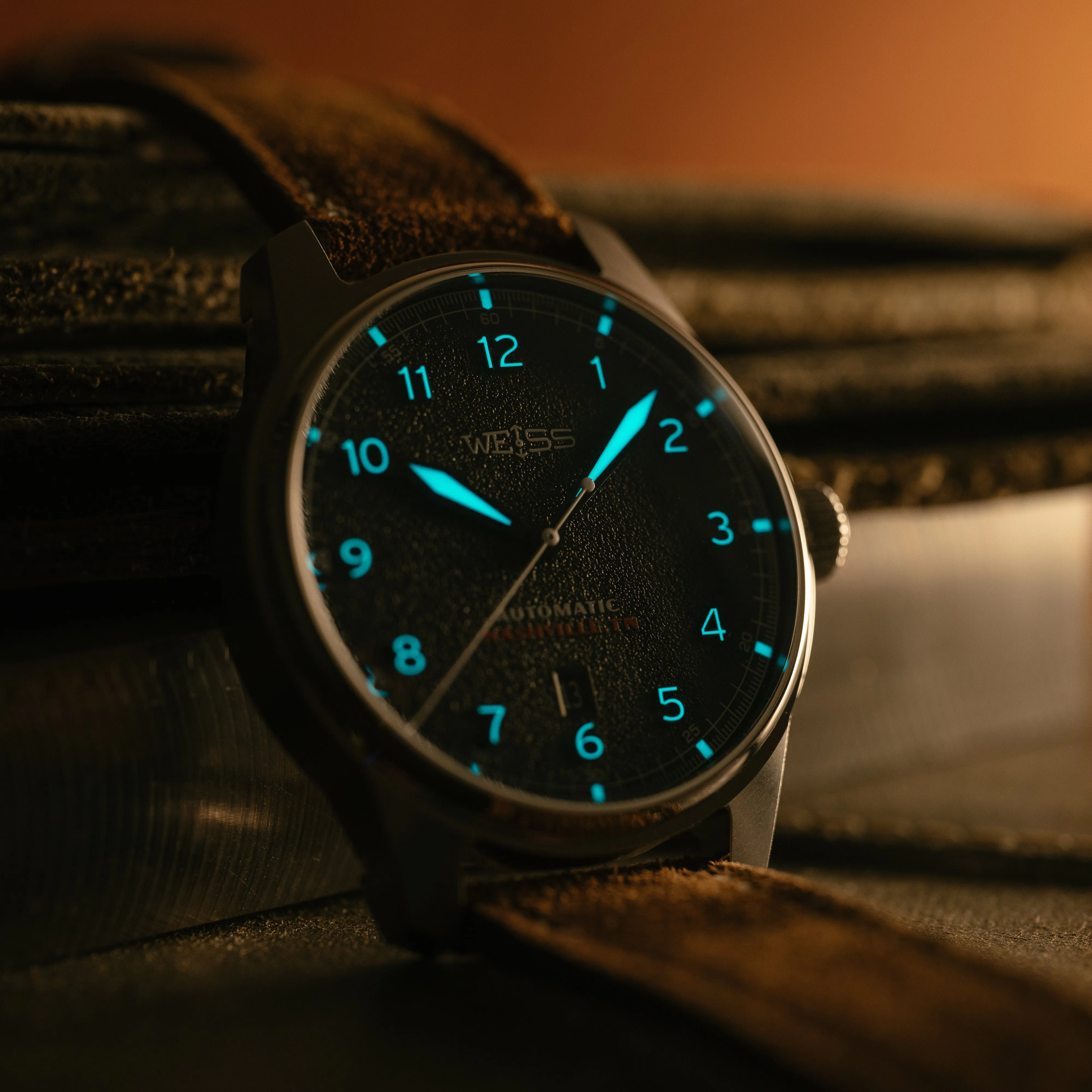 *Limited Edition* 42mm Automatic Standard Issue Field Watch with Date: Textured Black Dial sold by Weiss Watch Company product image thumbnail 3