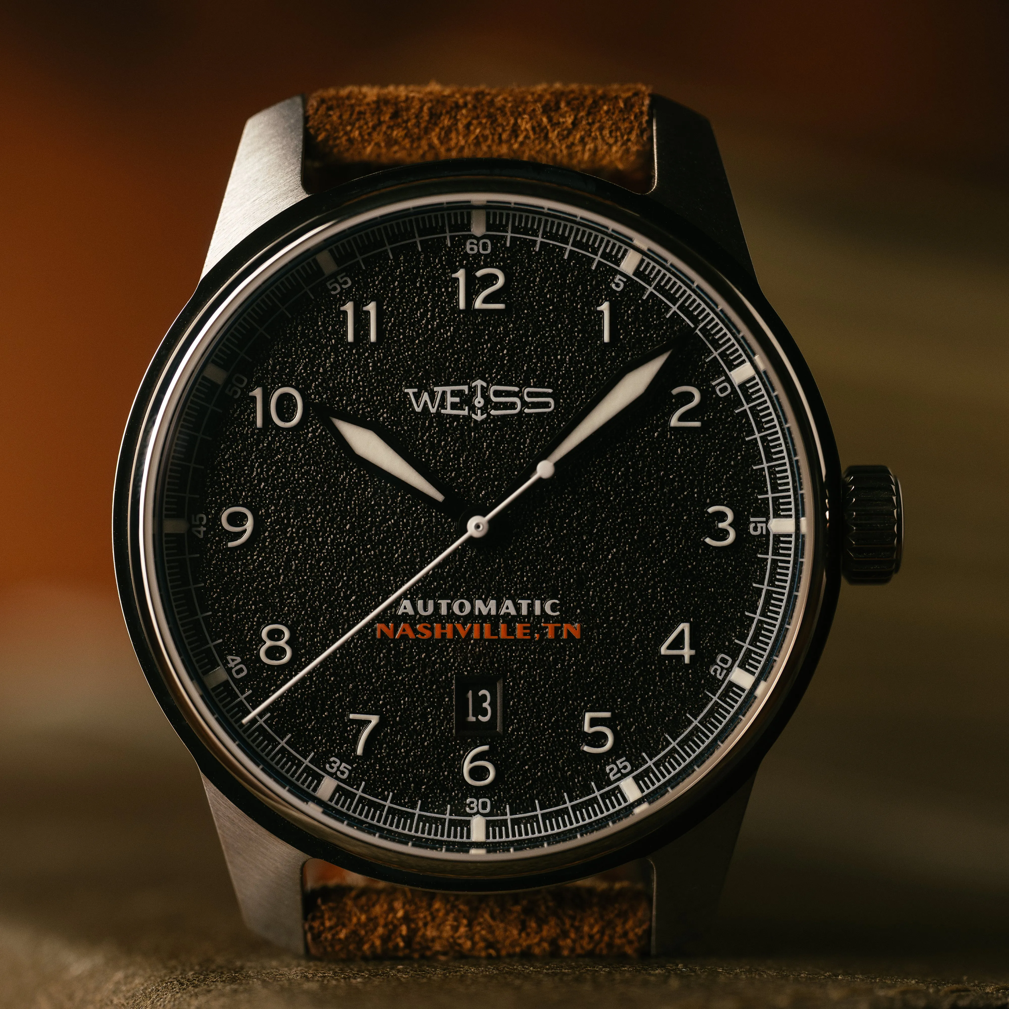 *Limited Edition* 42mm Automatic Standard Issue Field Watch with Date: Textured Black Dial sold by Weiss Watch Company