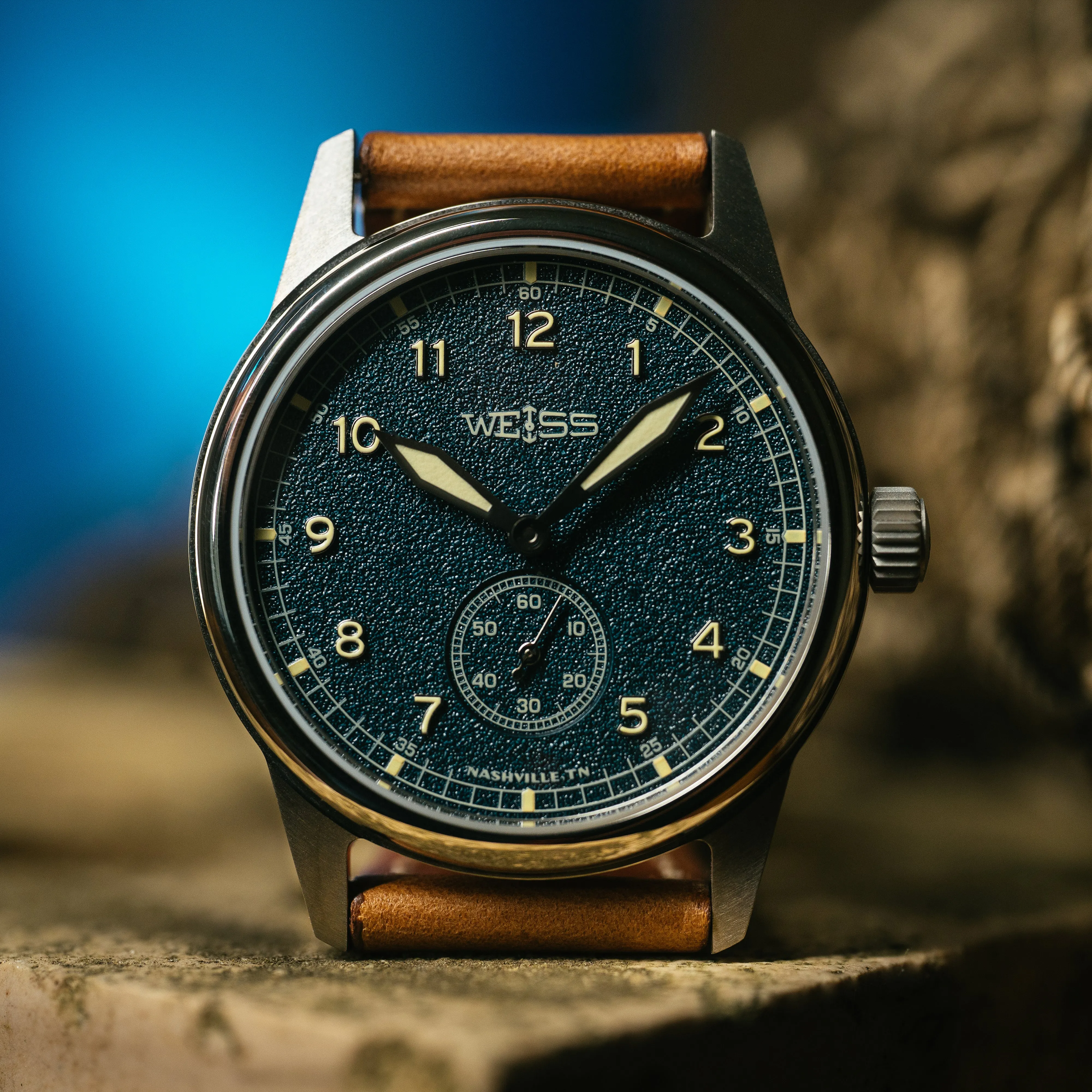 *Limited Edition* Titanium 38mm Standard Issue Field Watch: Pacific Blue sold by Weiss Watch Company product image thumbnail 2