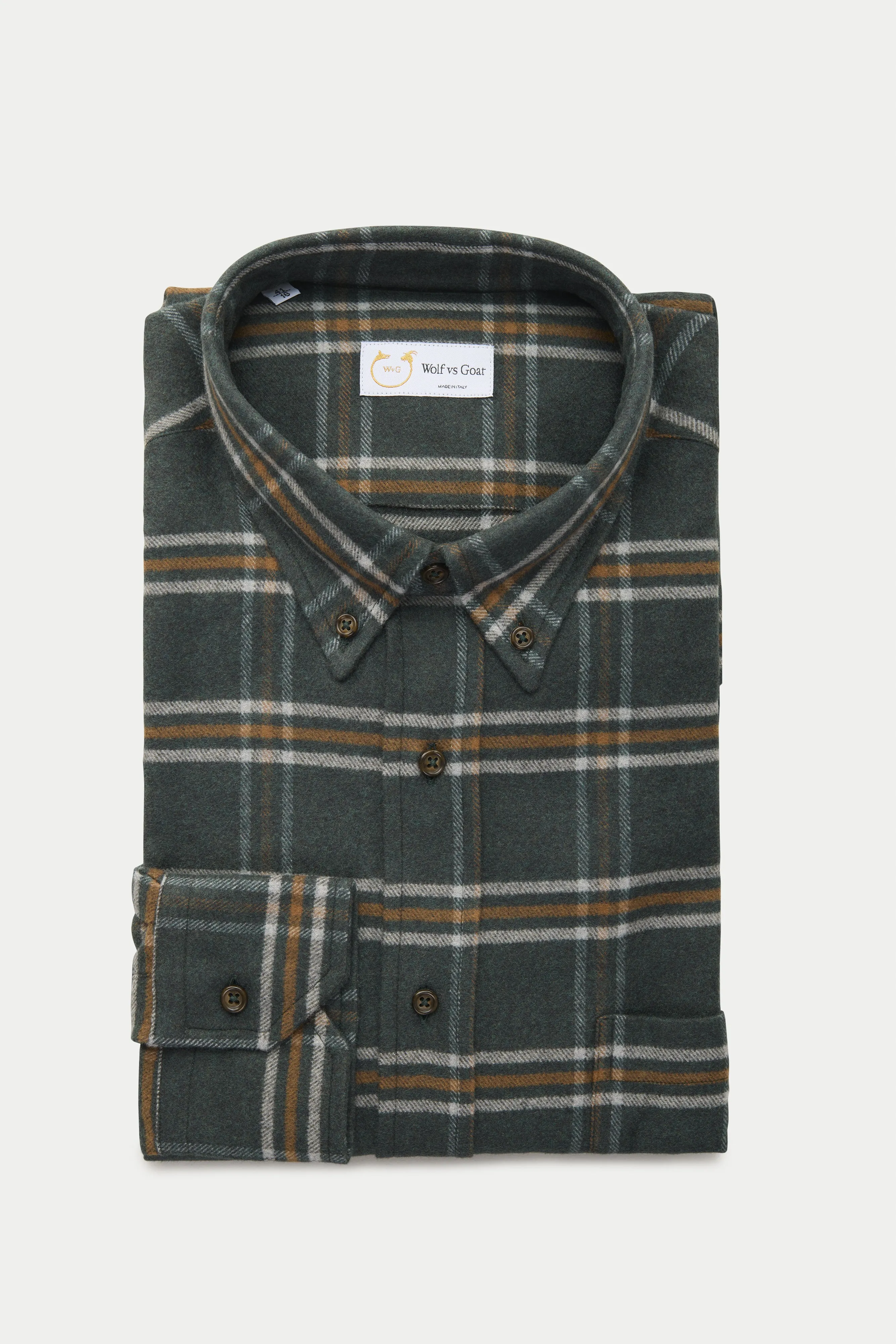 Long Sleeve Regular Button Down Shirt Green Plaid sold by Wolf vs Goat product image thumbnail 2