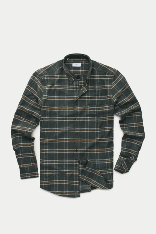 Long Sleeve Regular Button Down Shirt Green Plaid sold by Wolf vs Goat
