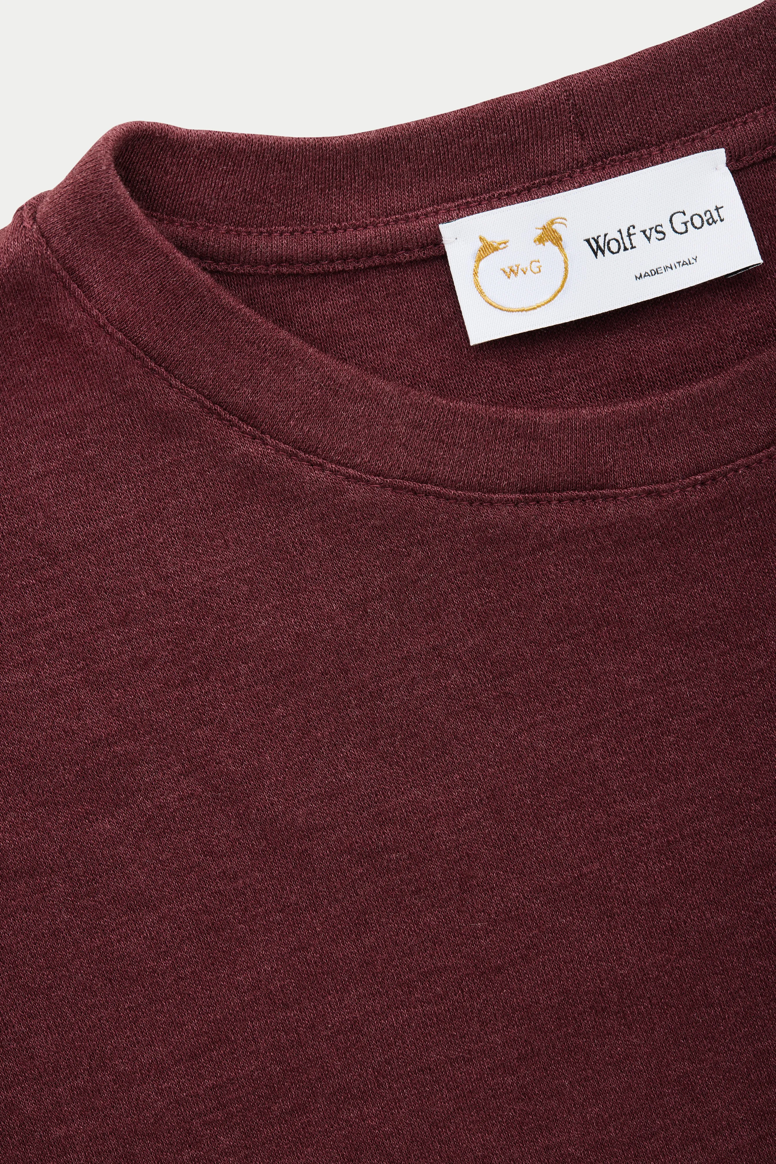 Cashmere Silk Interlock Short Sleeve Crewneck T-Shirt Red sold by Wolf vs Goat product image thumbnail 3