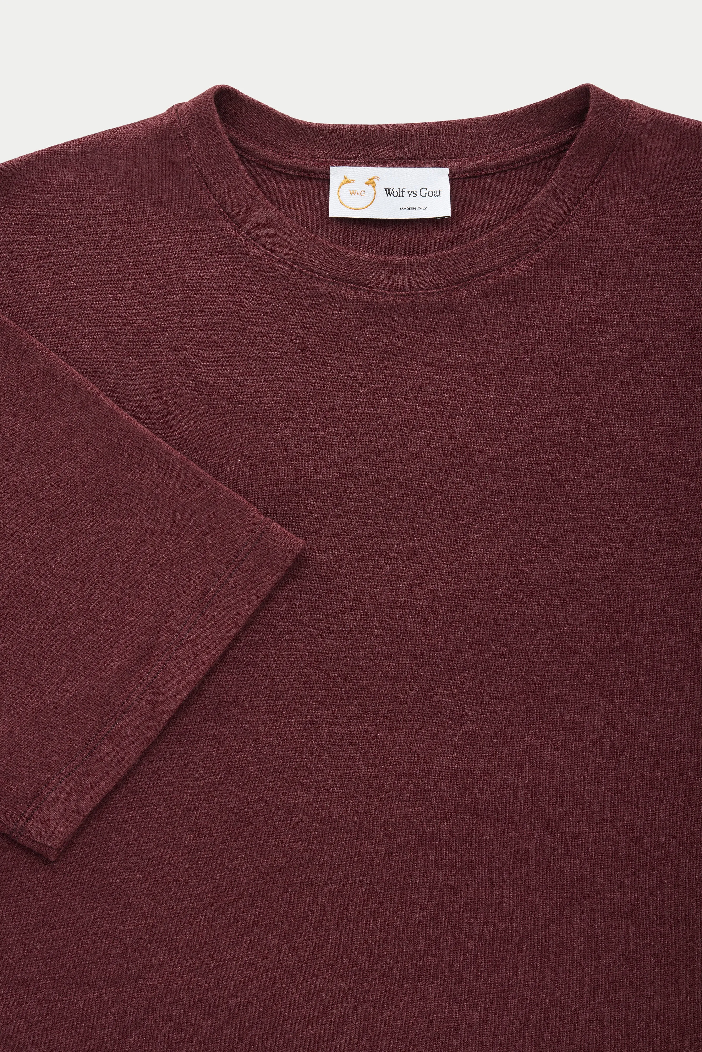 Cashmere Silk Interlock Short Sleeve Crewneck T-Shirt Red sold by Wolf vs Goat product image thumbnail 2