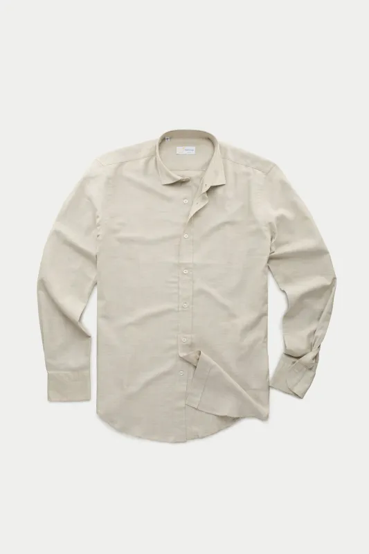 Slim Long Sleeve Cotton Shirt Salvia sold by Wolf vs Goat