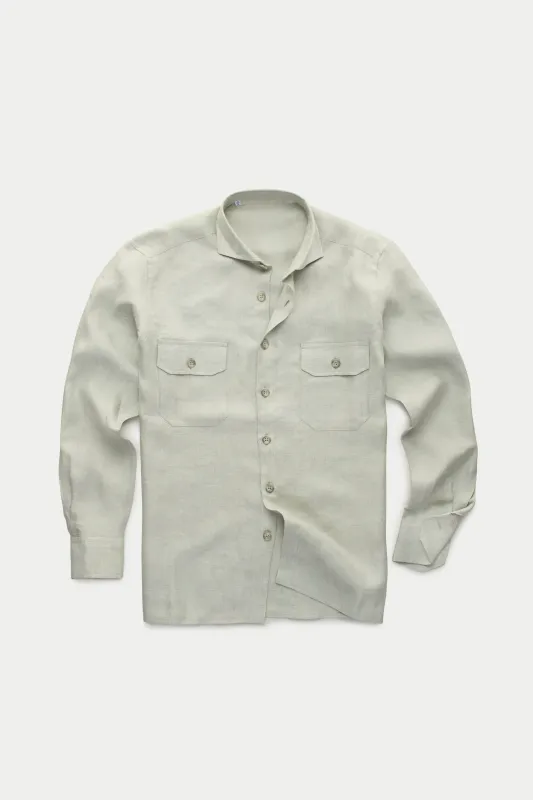 Linen Shirt Jacket Natural sold by Wolf vs Goat
