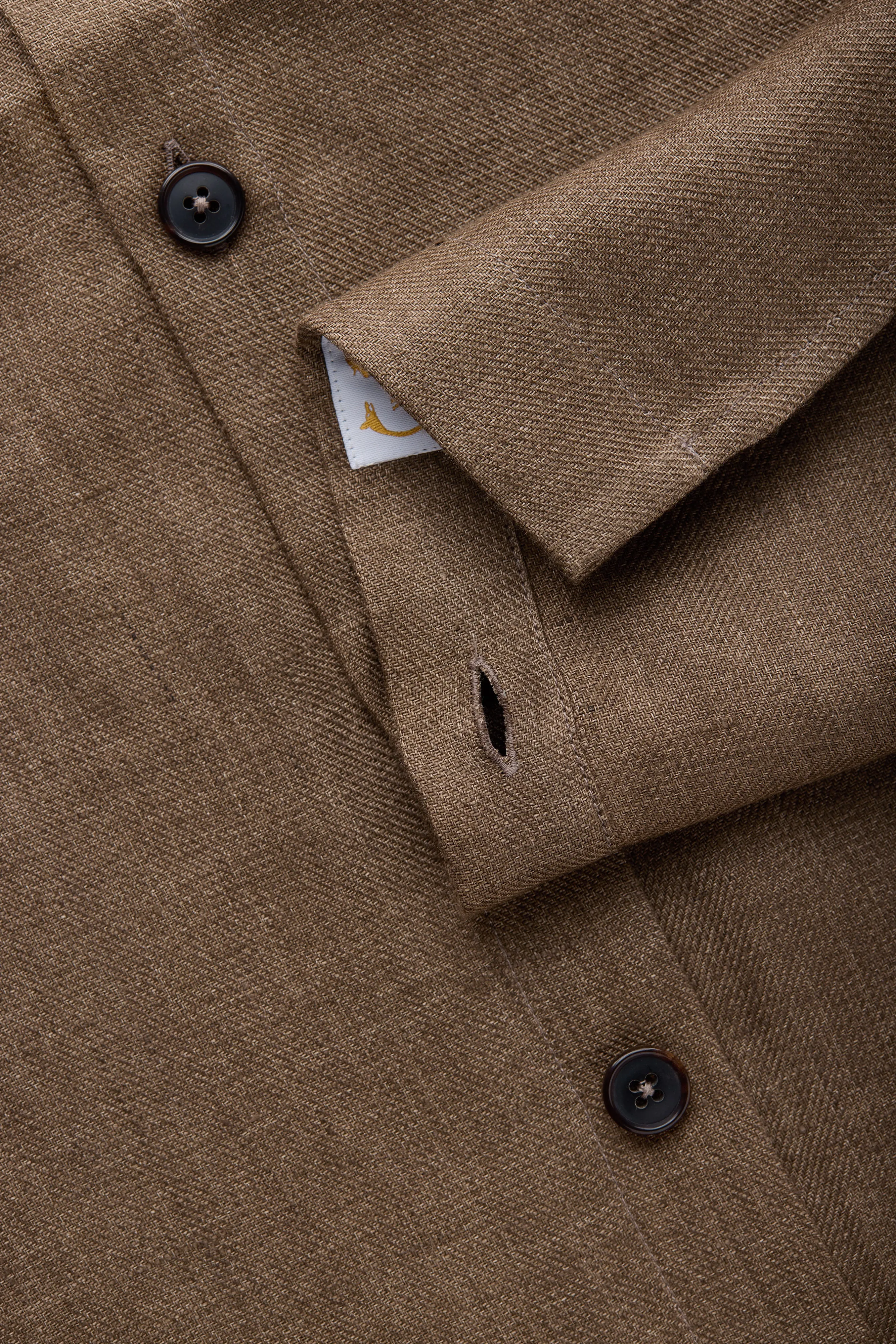 Linen Shirt Jacket Dark Earth sold by Wolf vs Goat product image thumbnail 5