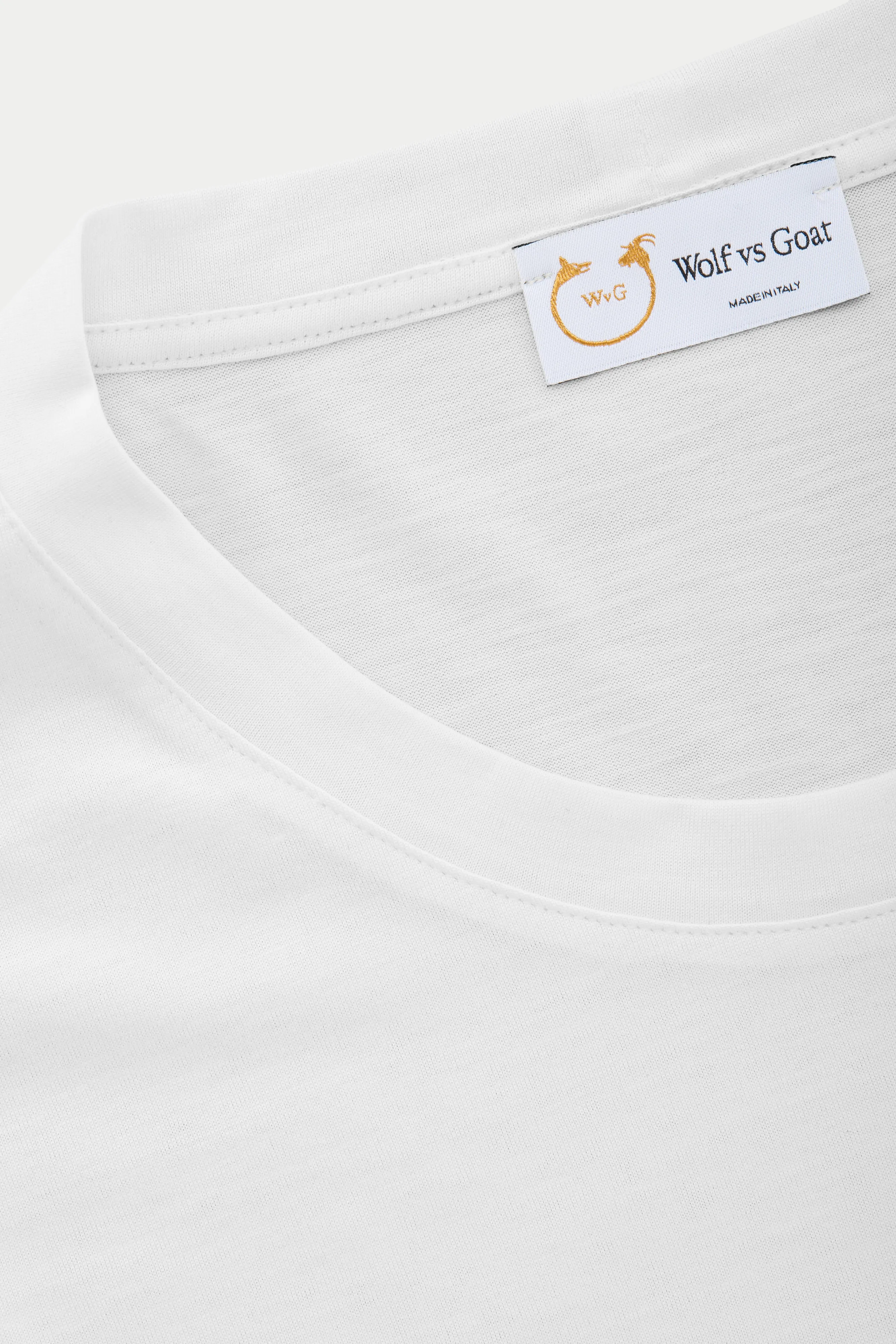 Silk Cotton Short Sleeve Crew Neck T-Shirt White sold by Wolf vs Goat product image thumbnail 3