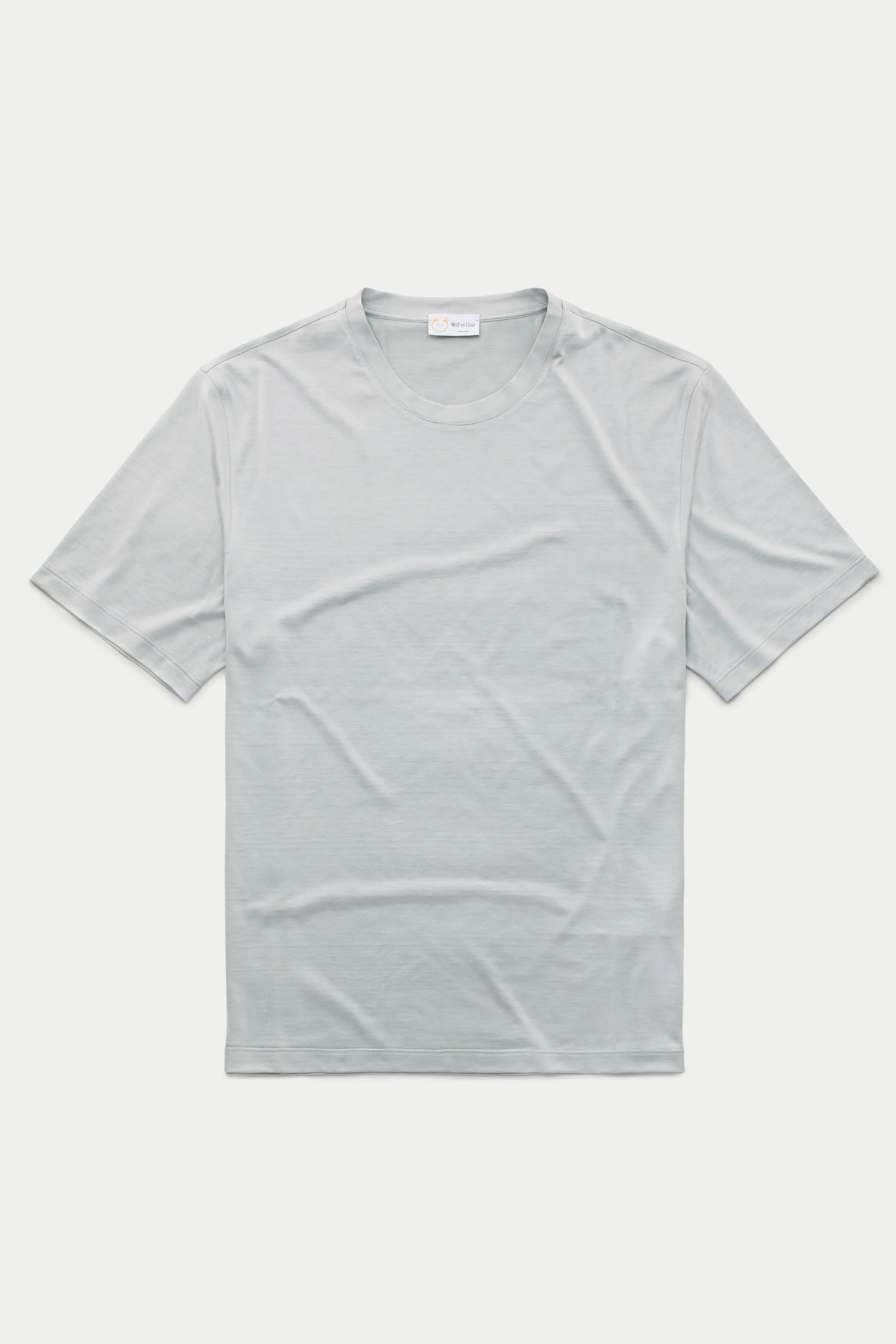 Silk Cotton Short Sleeve Crew Neck T-Shirt Grey sold by Wolf vs Goat