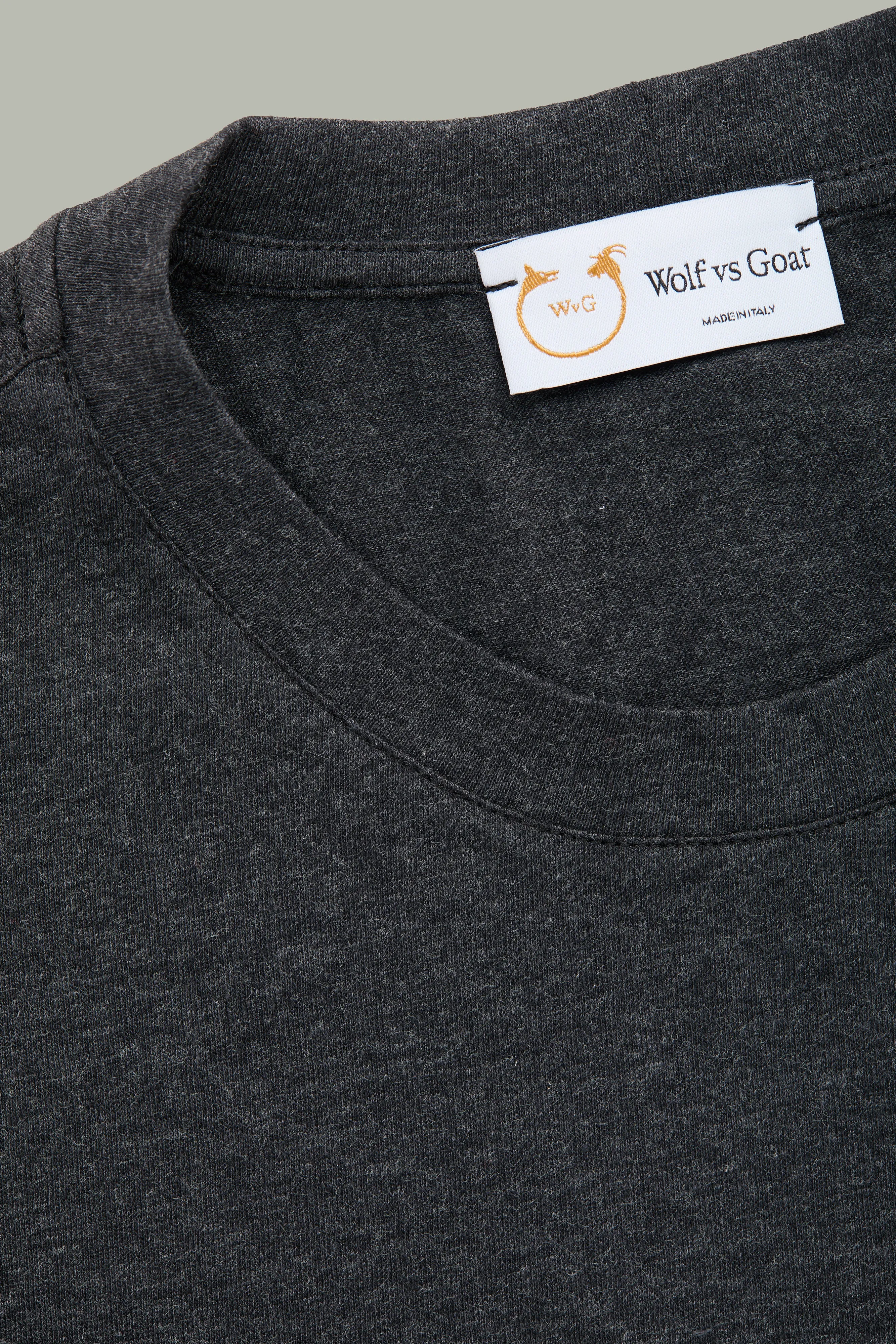Cotton Cashmere Short Sleeve Crew Neck Tee Fumo sold by Wolf vs Goat product image thumbnail 3