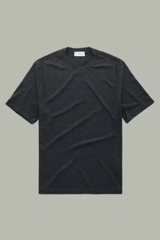 Cotton Cashmere Short Sleeve Crew Neck Tee Fumo made by Wolf vs Goat