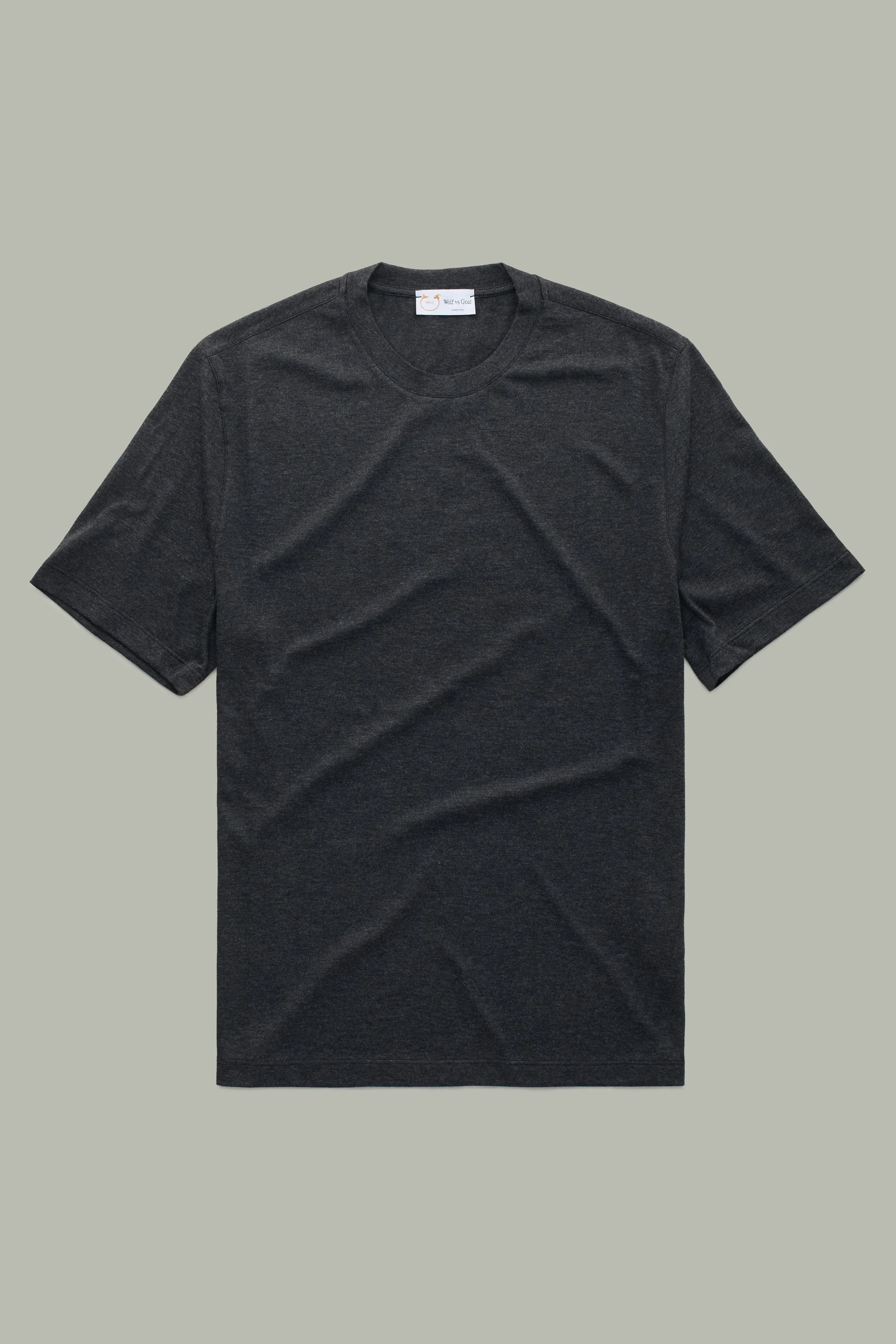 Cotton Cashmere Short Sleeve Crew Neck Tee Fumo sold by Wolf vs Goat