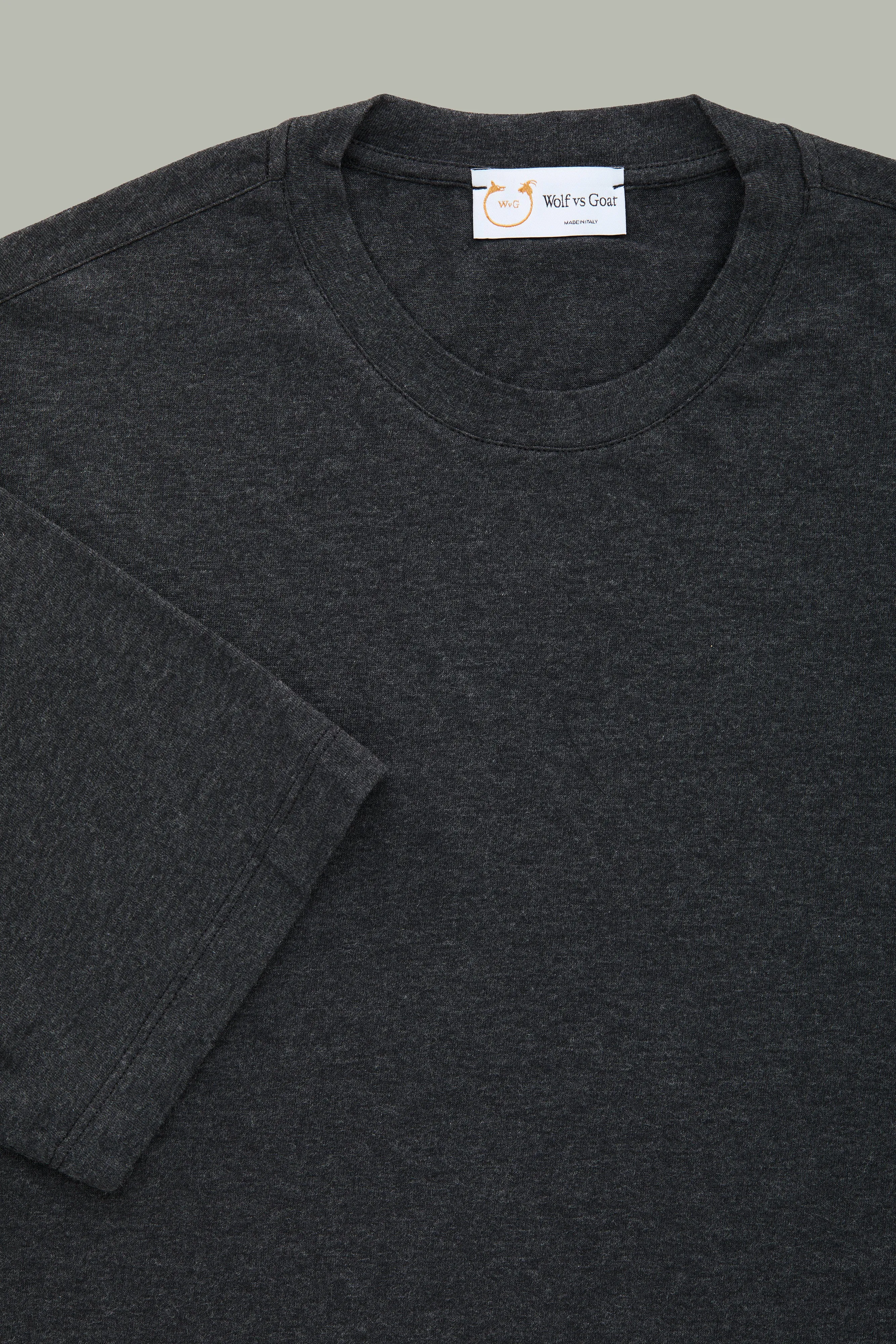 Cotton Cashmere Short Sleeve Crew Neck Tee Fumo sold by Wolf vs Goat product image thumbnail 2