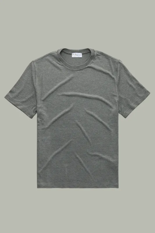 Heavyweight Short Sleeve Bamboo Sorona Jersey Crewneck Grey sold by Wolf vs Goat