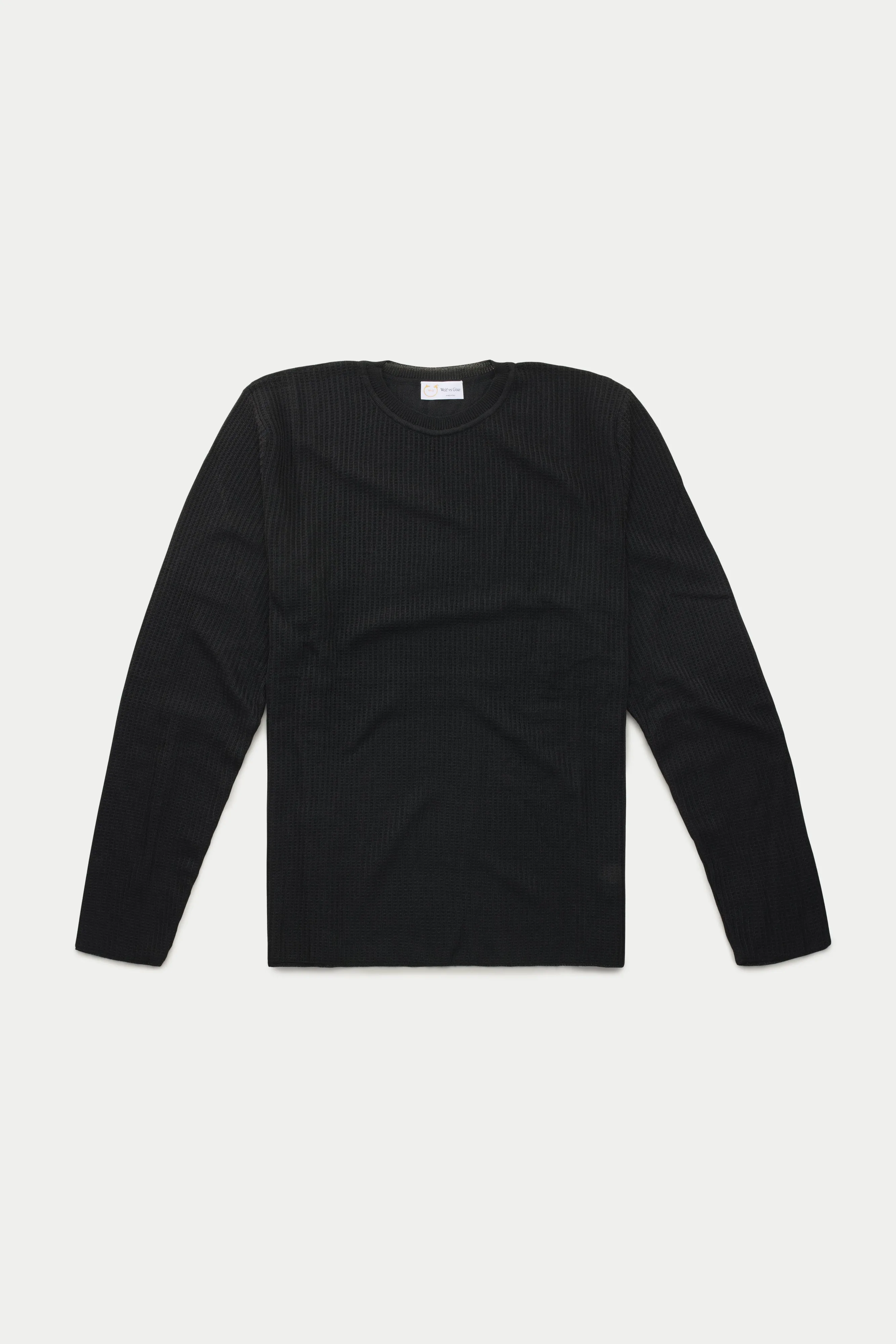 Long Sleeve Wool Knitted Waffle Crewneck 3 Color Options sold by Wolf vs Goat