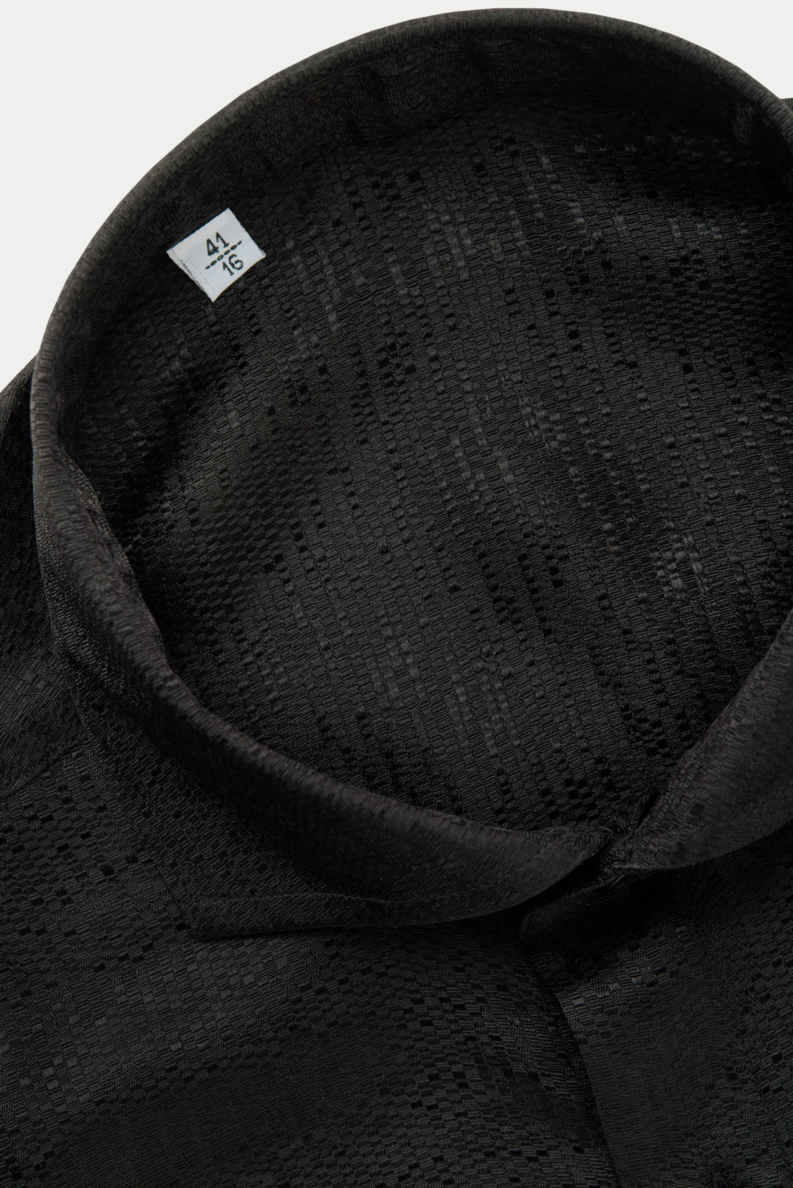 Long Sleeve Silk Jacquard Shirt Black sold by Wolf vs Goat product image thumbnail 4