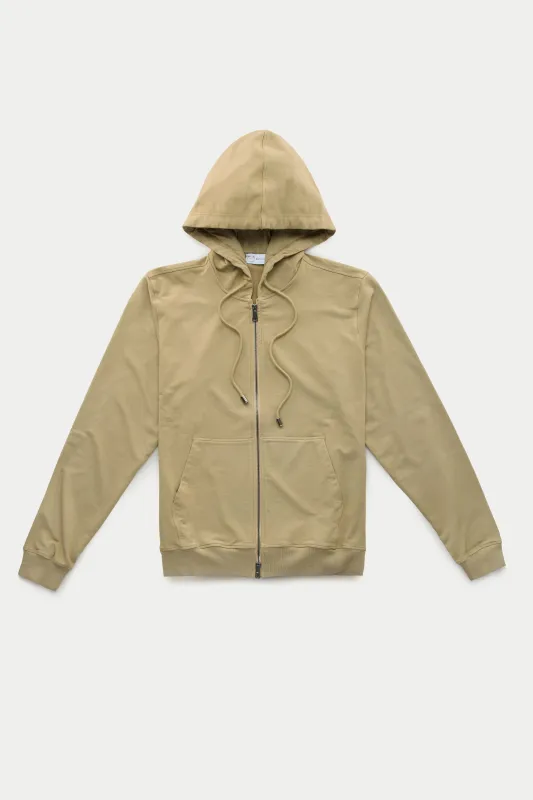 Bamboo Sorona Relaxed Zip Up Hoodie Kelp sold by Wolf vs Goat