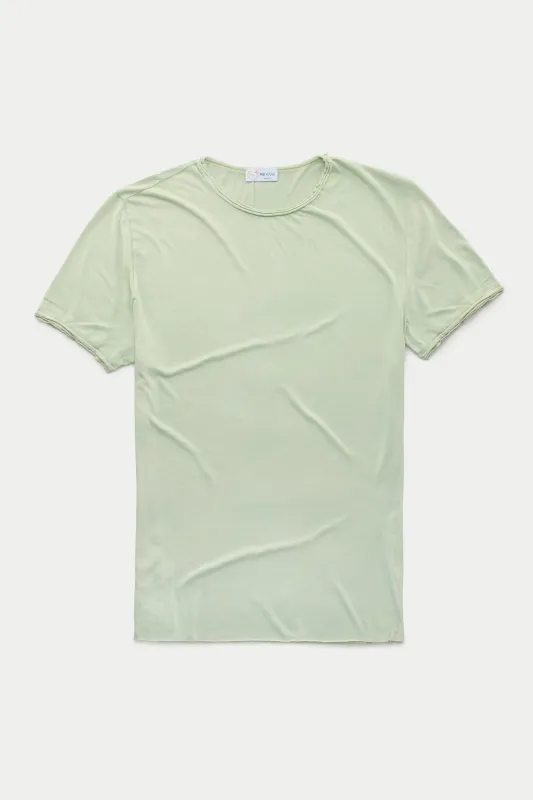 Bamboo Sorona Short Sleeve Roll Neck T-Shirt Green Lily sold by Wolf vs Goat