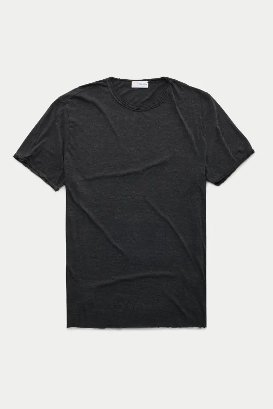 Bamboo Sorona Short Sleeve Roll Neck T-Shirt Jet Black sold by Wolf vs Goat