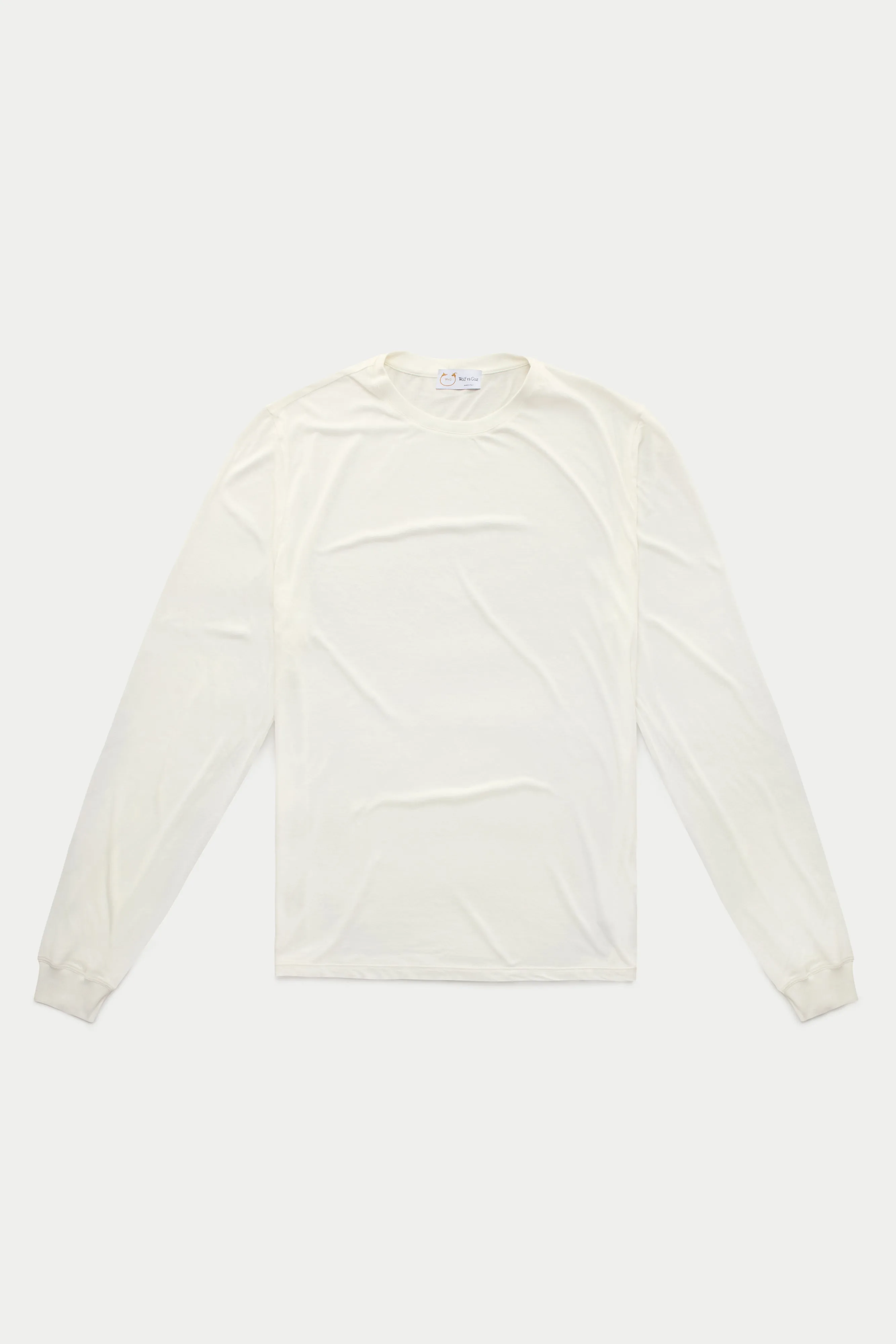 Bamboo Sorona Long Sleeve Crew Neck T-Shirt Cloud Dancer sold by Wolf vs Goat