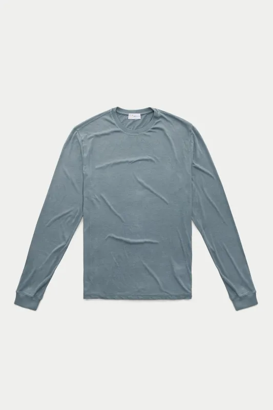 Bamboo Sorona Long Sleeve Crew Neck T-Shirt Stormy Weather sold by Wolf vs Goat