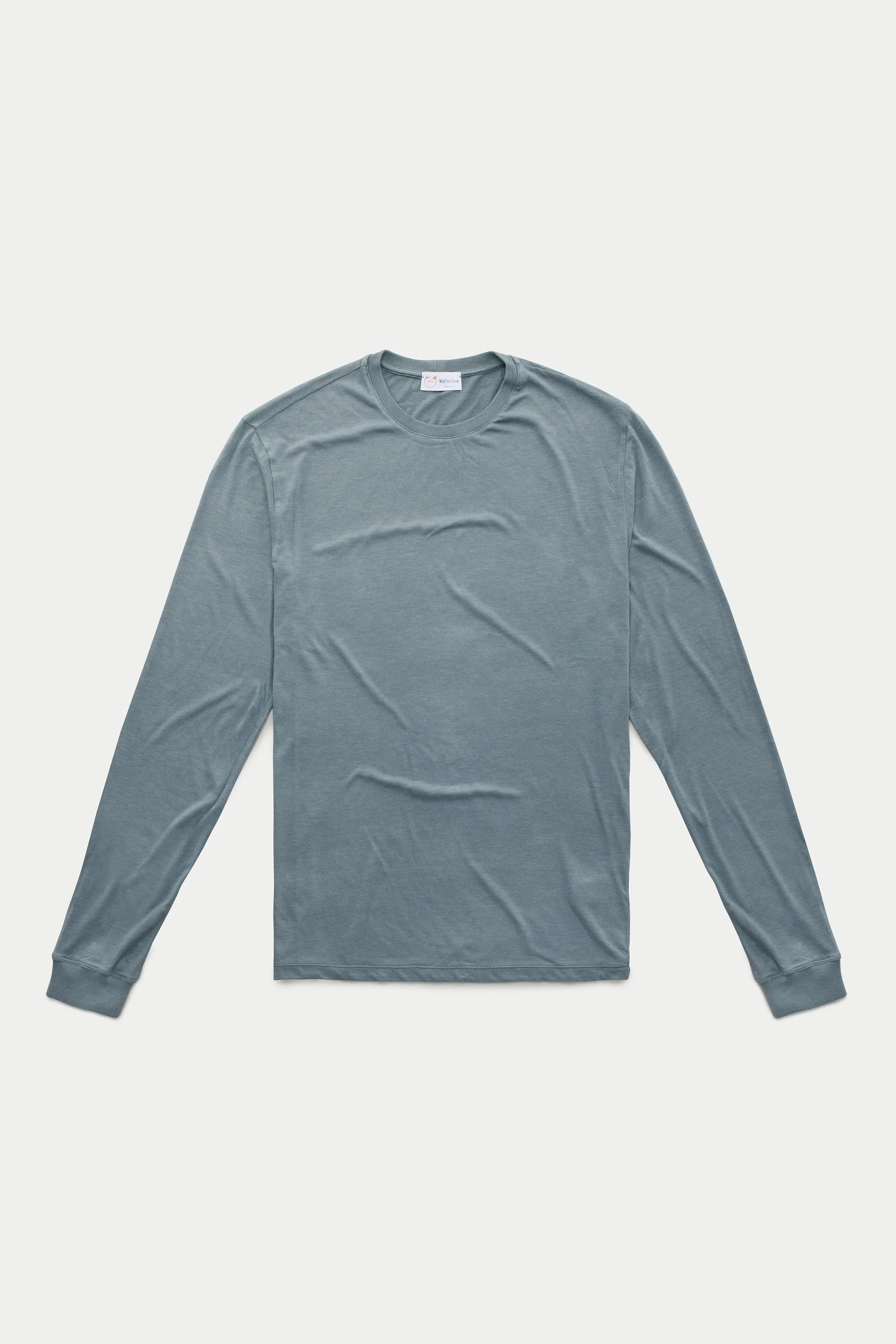 Bamboo Sorona Long Sleeve Crew Neck T-Shirt Stormy Weather sold by Wolf vs Goat