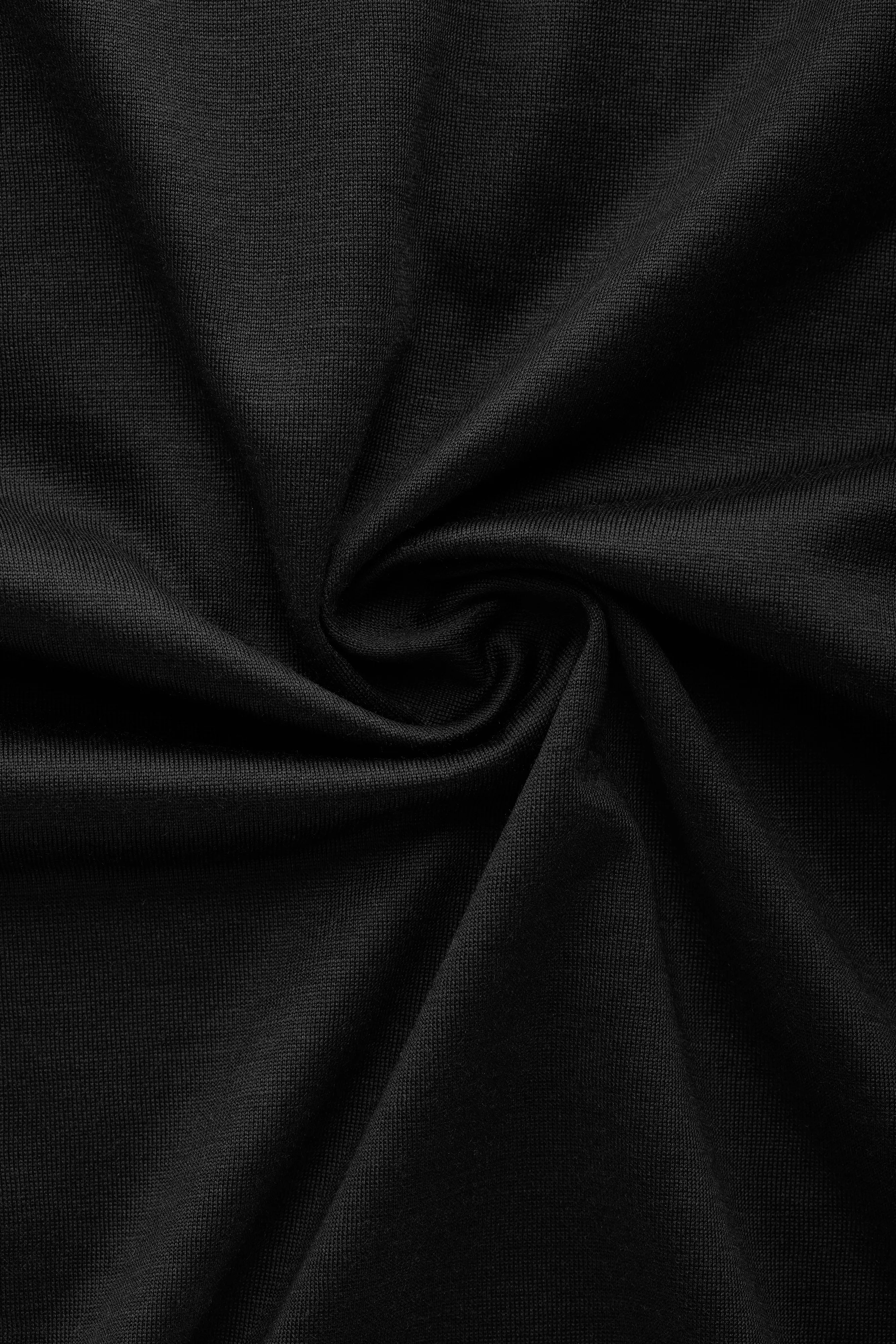 Silk Cotton Long Sleeve Crew Neck T-Shirt Black sold by Wolf vs Goat product image thumbnail 4