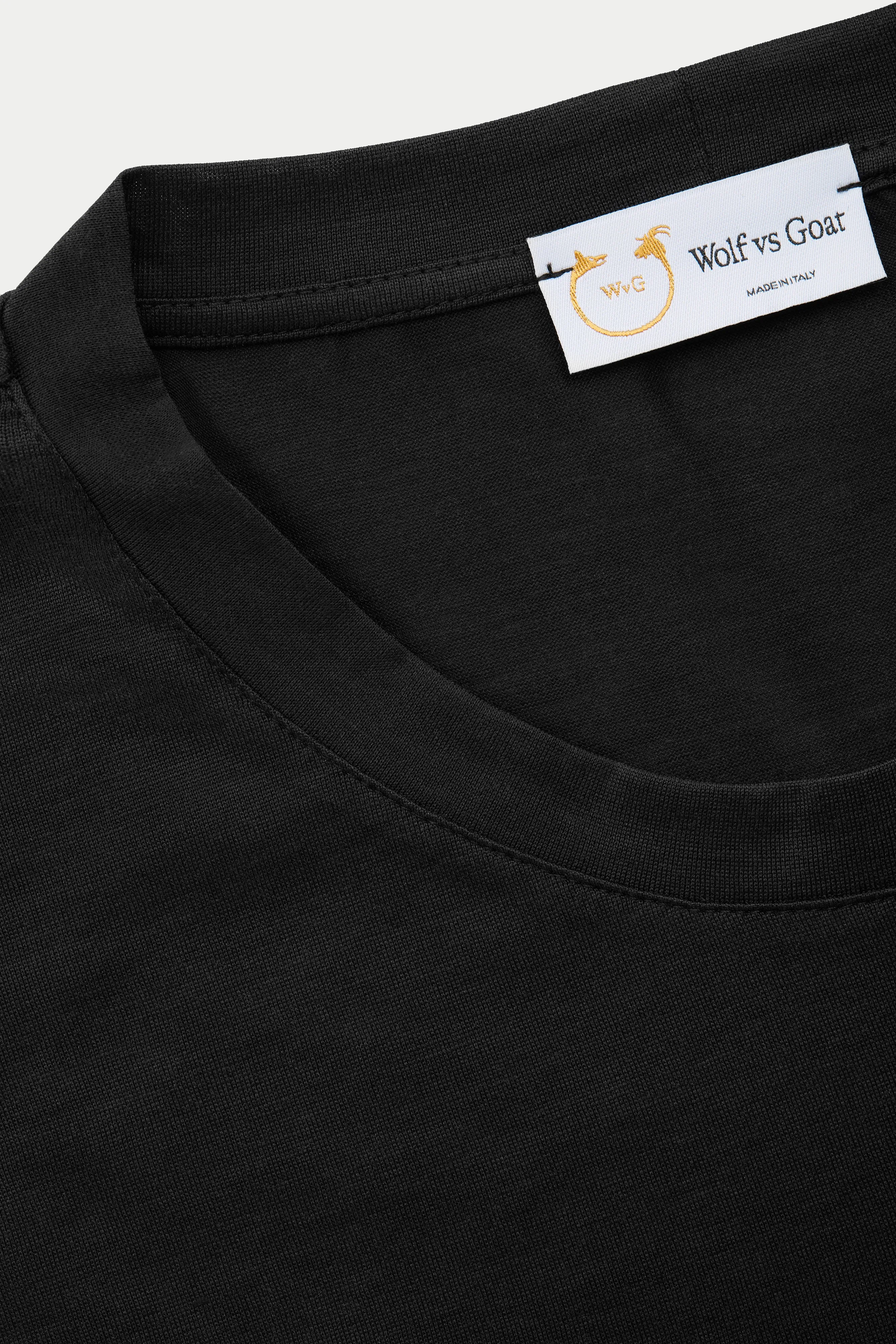 Silk Cotton Long Sleeve Crew Neck T-Shirt Black sold by Wolf vs Goat product image thumbnail 3