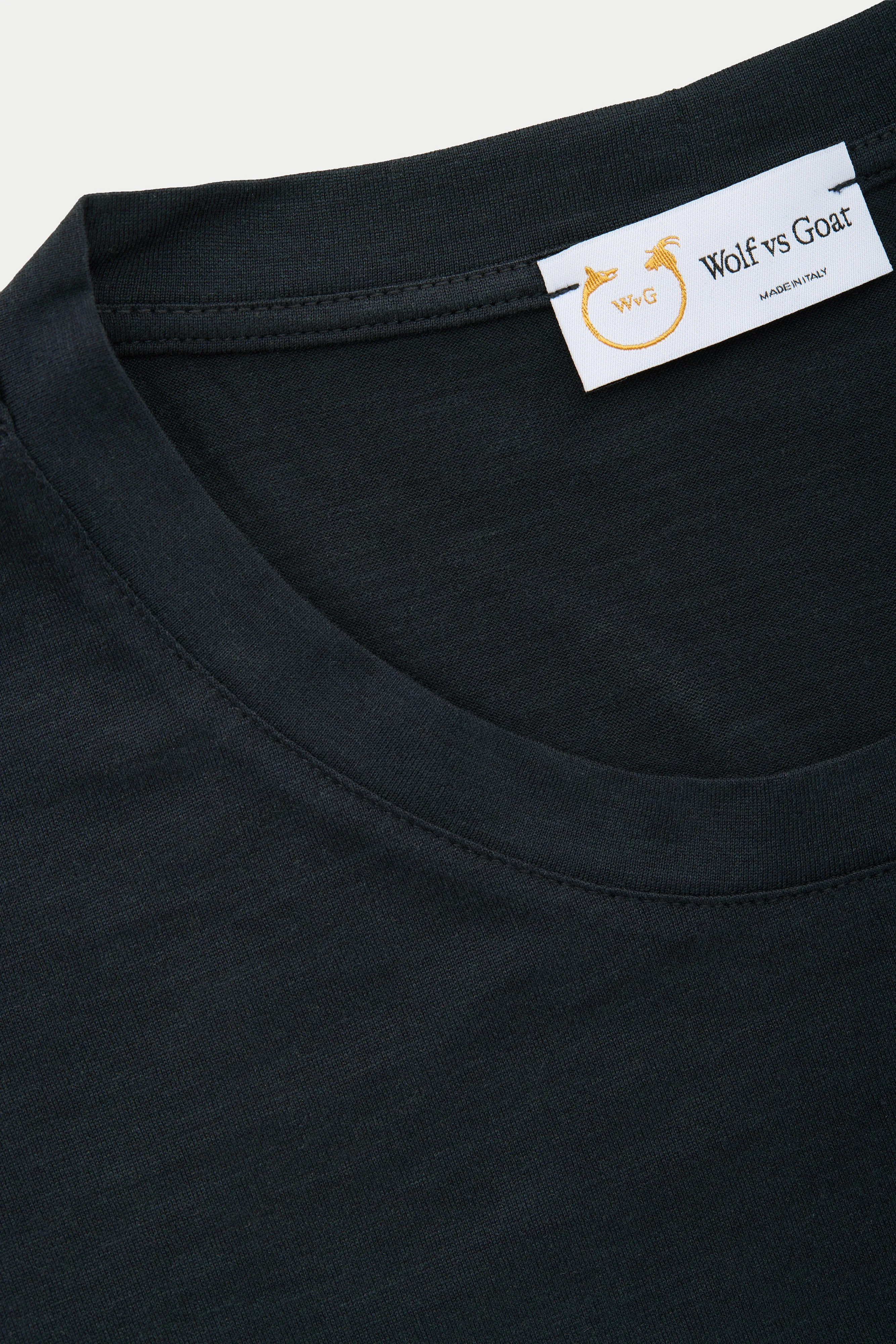 Silk Cotton Long Sleeve Crew Neck T-Shirt Midnight sold by Wolf vs Goat product image thumbnail 3