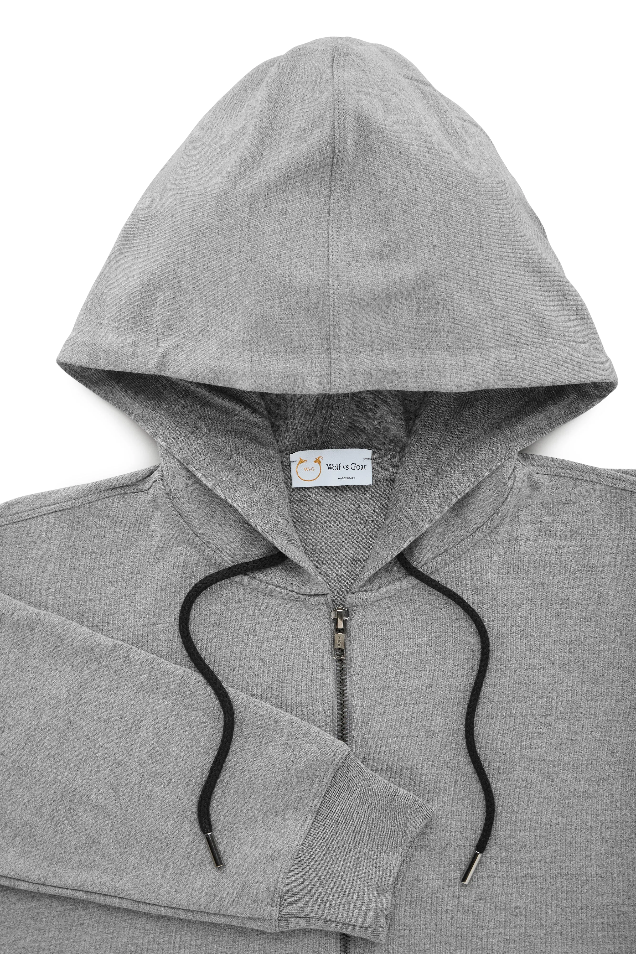 Bamboo Sorona Bleach Zip-Up Hoodie Grey sold by Wolf vs Goat product image thumbnail 2