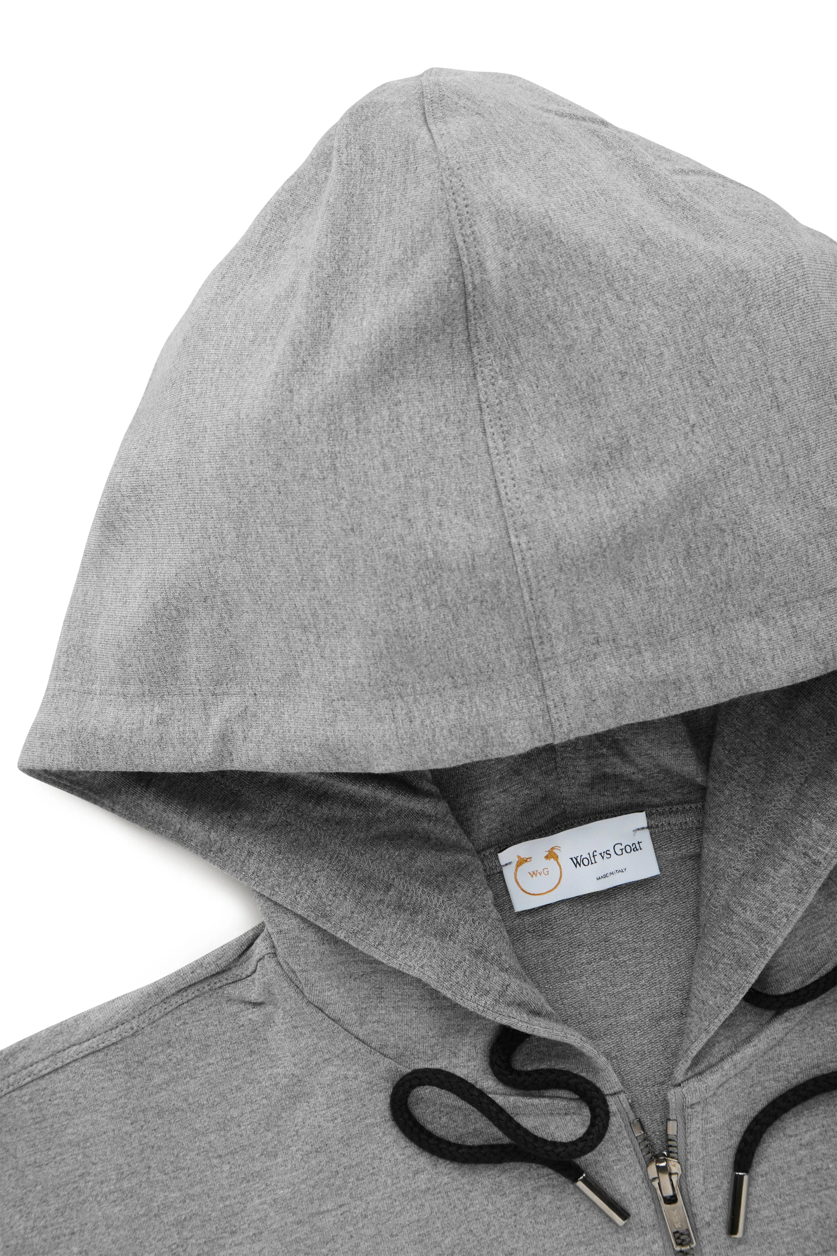Bamboo Sorona Bleach Zip-Up Hoodie Grey sold by Wolf vs Goat product image thumbnail 3