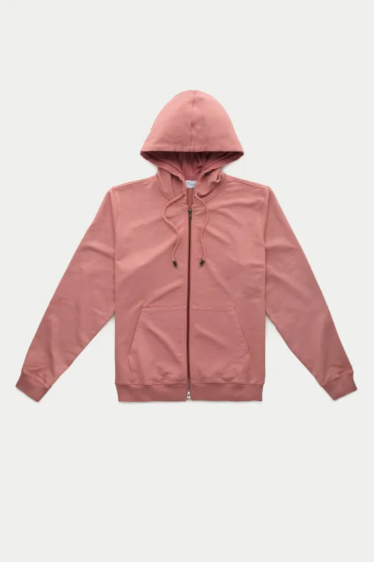 Cotton Modal Zip Up Hoodie Faded Rose sold by Wolf vs Goat