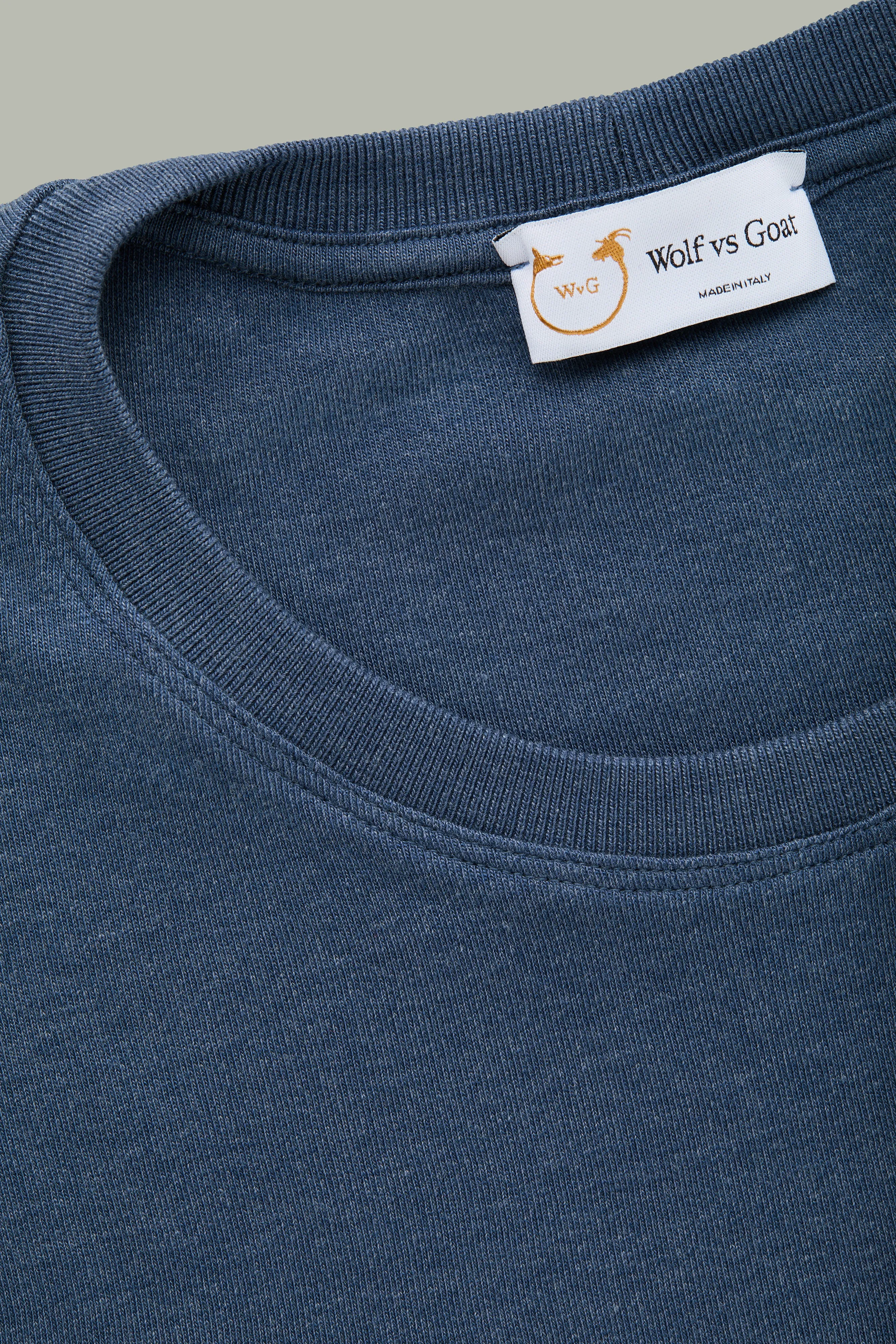 Heavyweight Bamboo Sorona Interlock Long Sleeve Crew Navy sold by Wolf vs Goat product image thumbnail 2