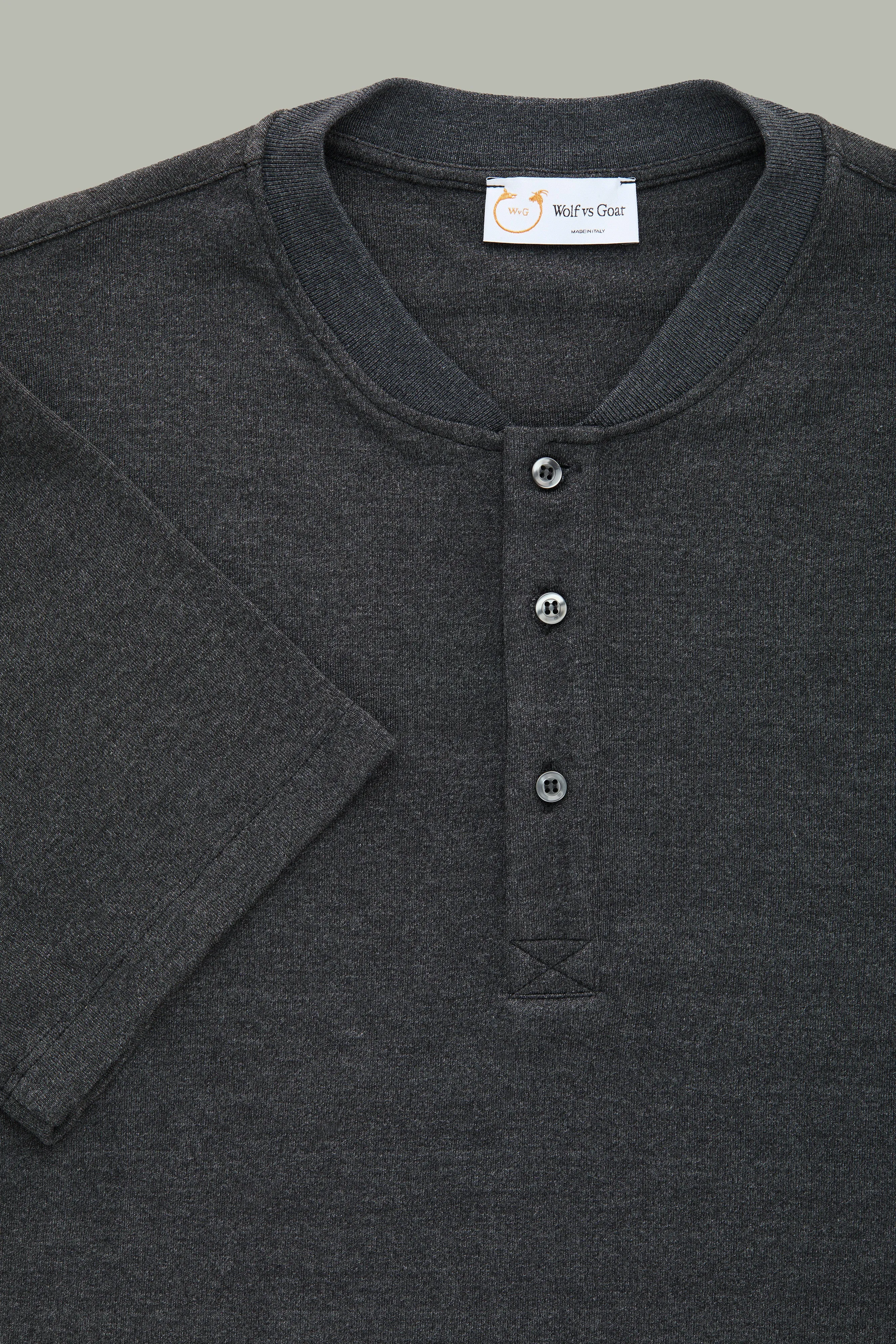 Henley Short Sleeve Bamboo Sorona Interlock Black sold by Wolf vs Goat product image thumbnail 2