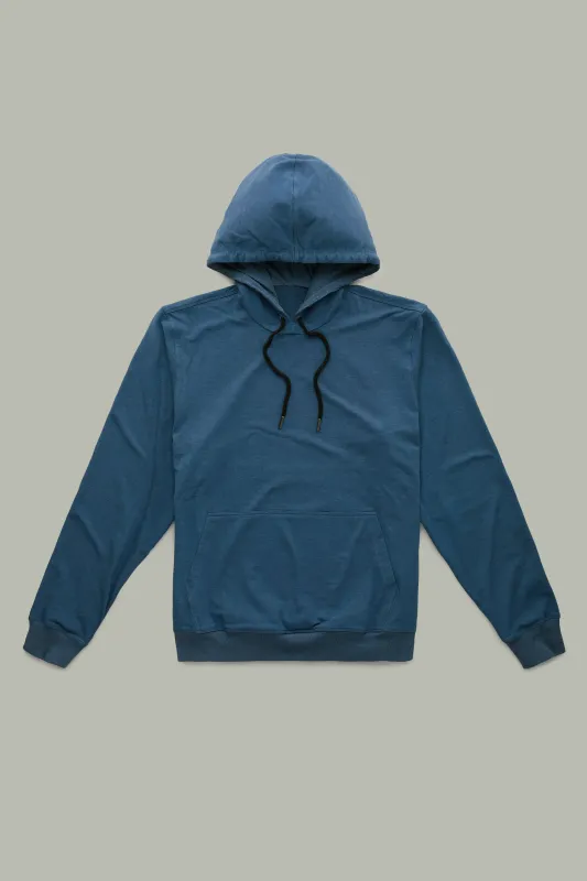 Bamboo Sorona Bleach Hoodie Navy sold by Wolf vs Goat