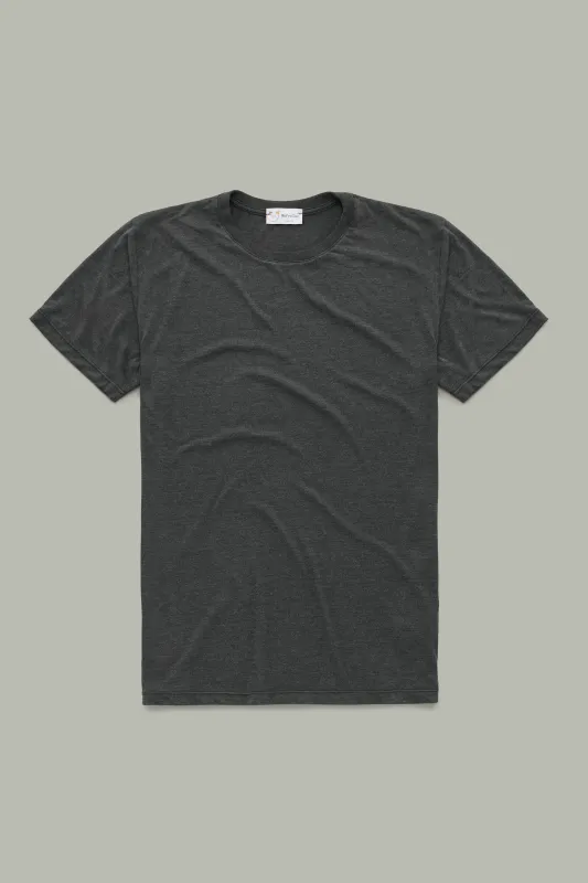 Light Weight Bamboo Sorona Short Sleeve Crew Neck Black sold by Wolf vs Goat