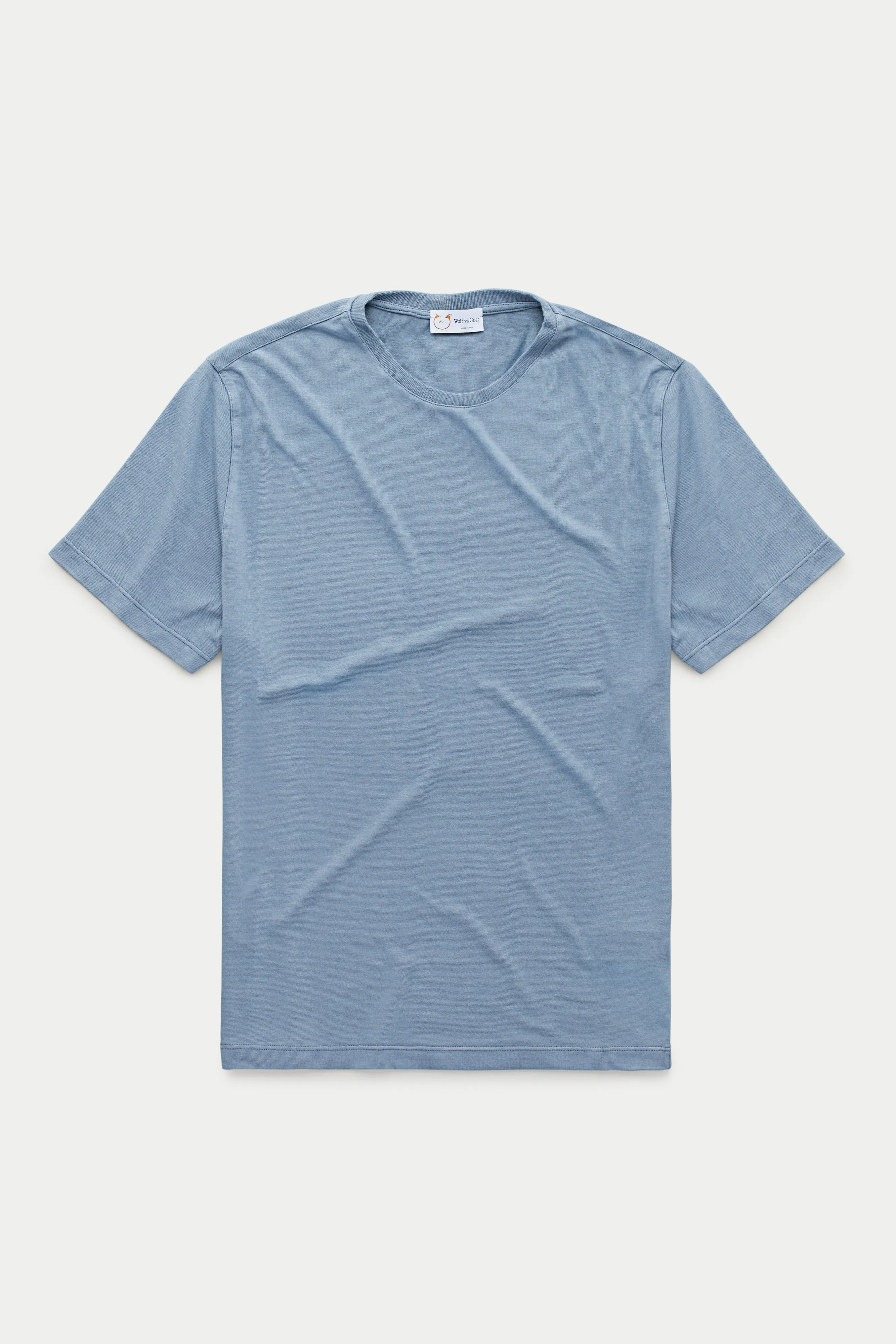 Heavyweight Short Sleeve Bamboo Sorona Jersey Crewneck Light Blue sold by Wolf vs Goat