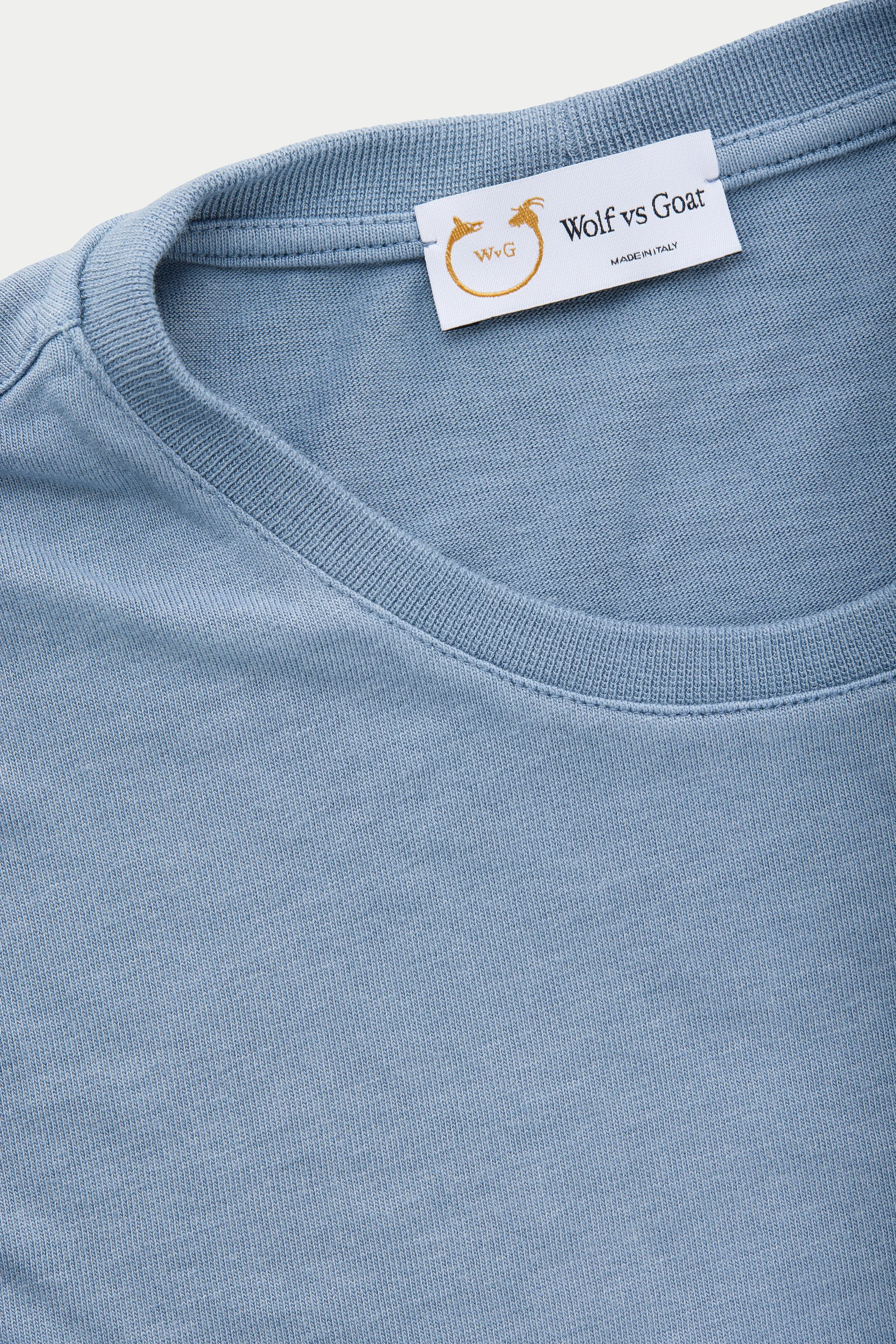 Heavyweight Short Sleeve Bamboo Sorona Jersey Crewneck Light Blue sold by Wolf vs Goat product image thumbnail 3