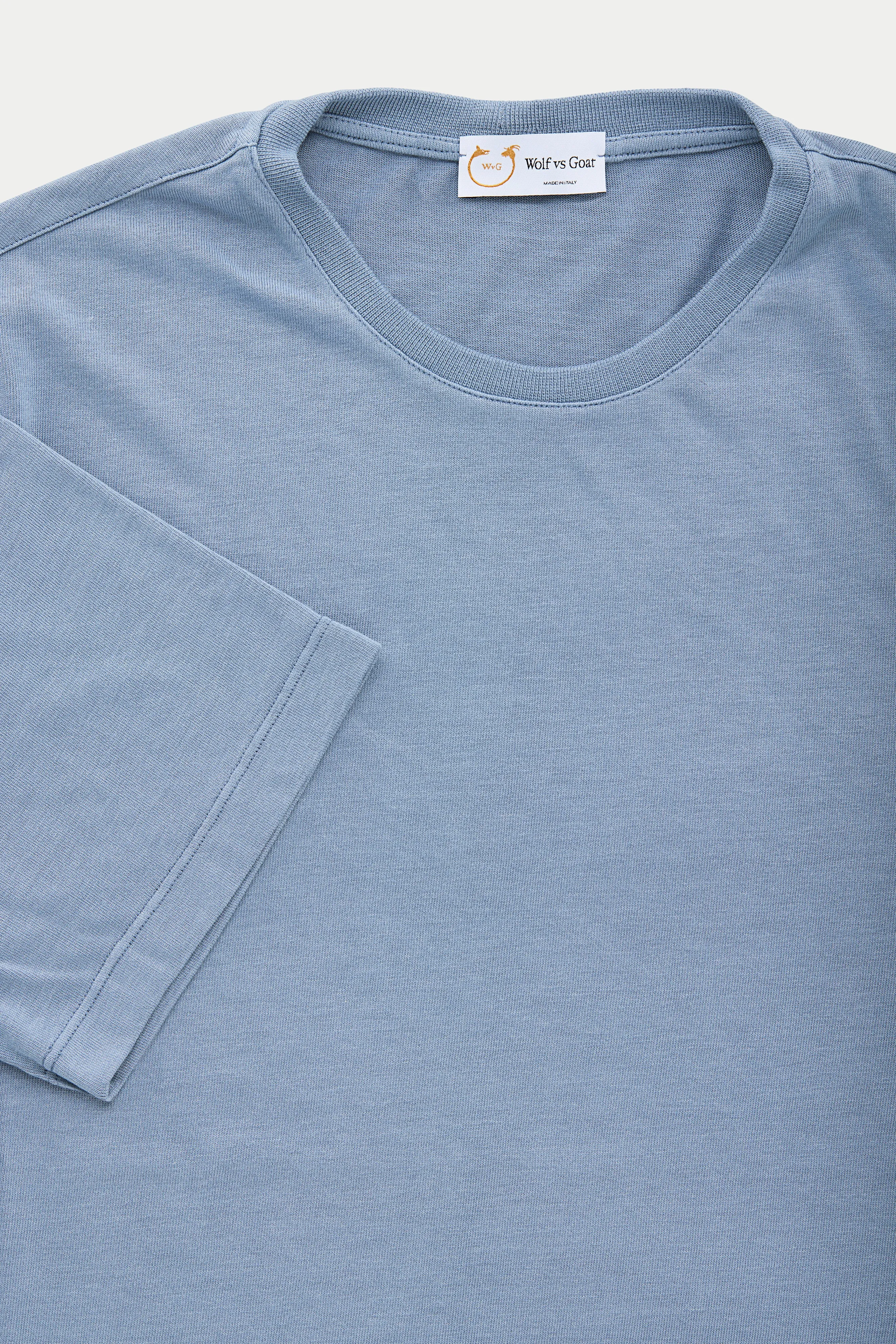 Heavyweight Short Sleeve Bamboo Sorona Jersey Crewneck Light Blue sold by Wolf vs Goat product image thumbnail 2