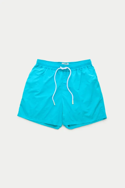 Swim Shorts Turquoise 7" inseam sold by Wolf vs Goat