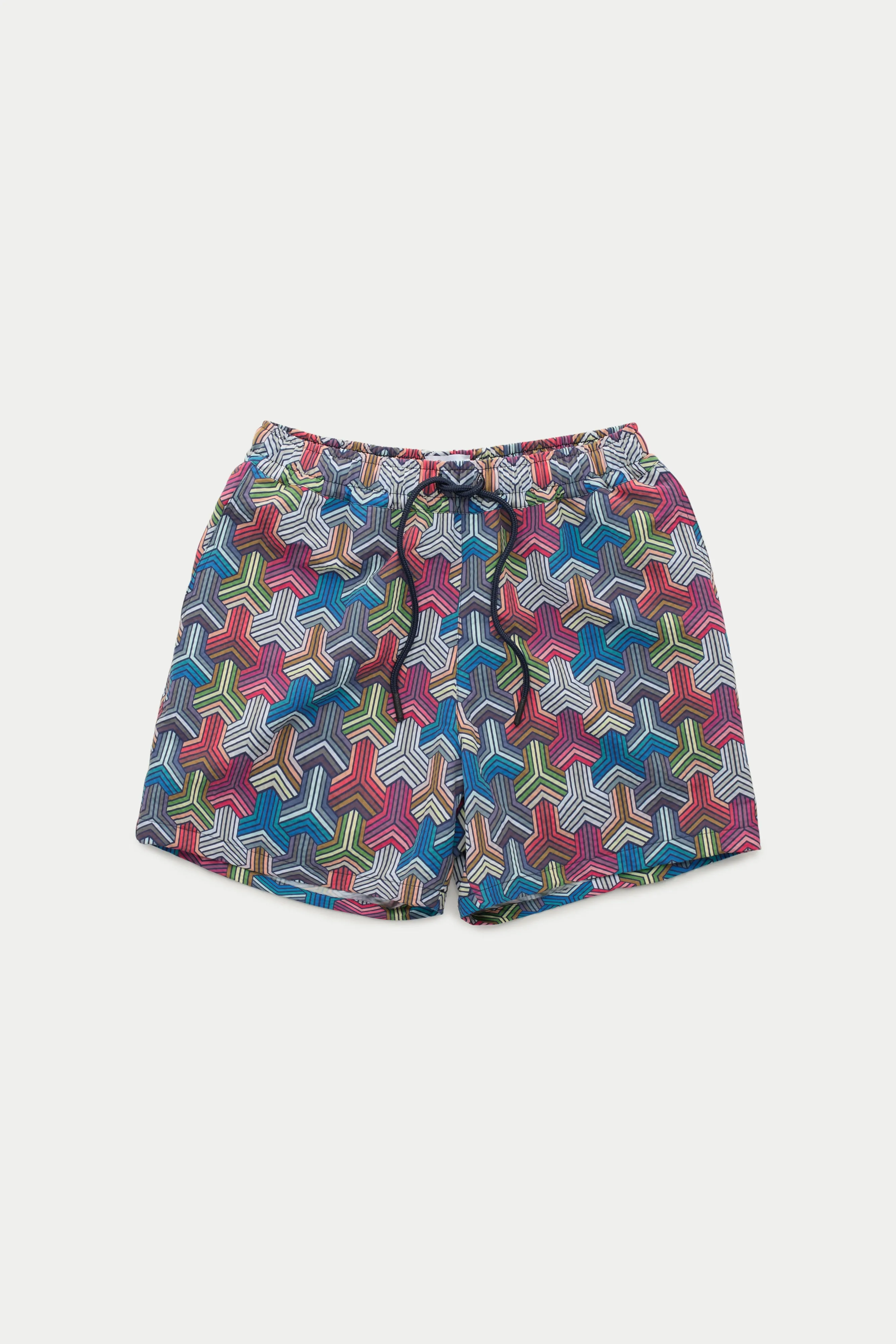 Swim Shorts Geometric Pattern 7" inseam sold by Wolf vs Goat