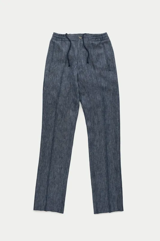 Linen Easy Pants Denim sold by Wolf vs Goat