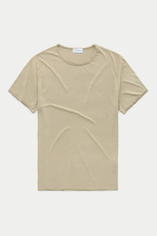 Bamboo Sorona Short Sleeve Roll Neck T-Shirt Chinchilla sold by Wolf vs Goat